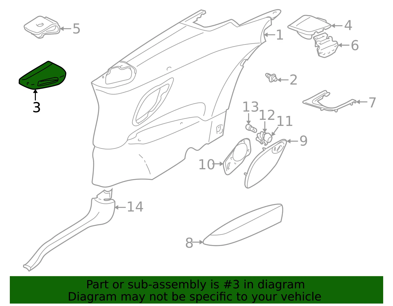 Seat Belt Retractor Cover - Volvo (8618732) - view 2