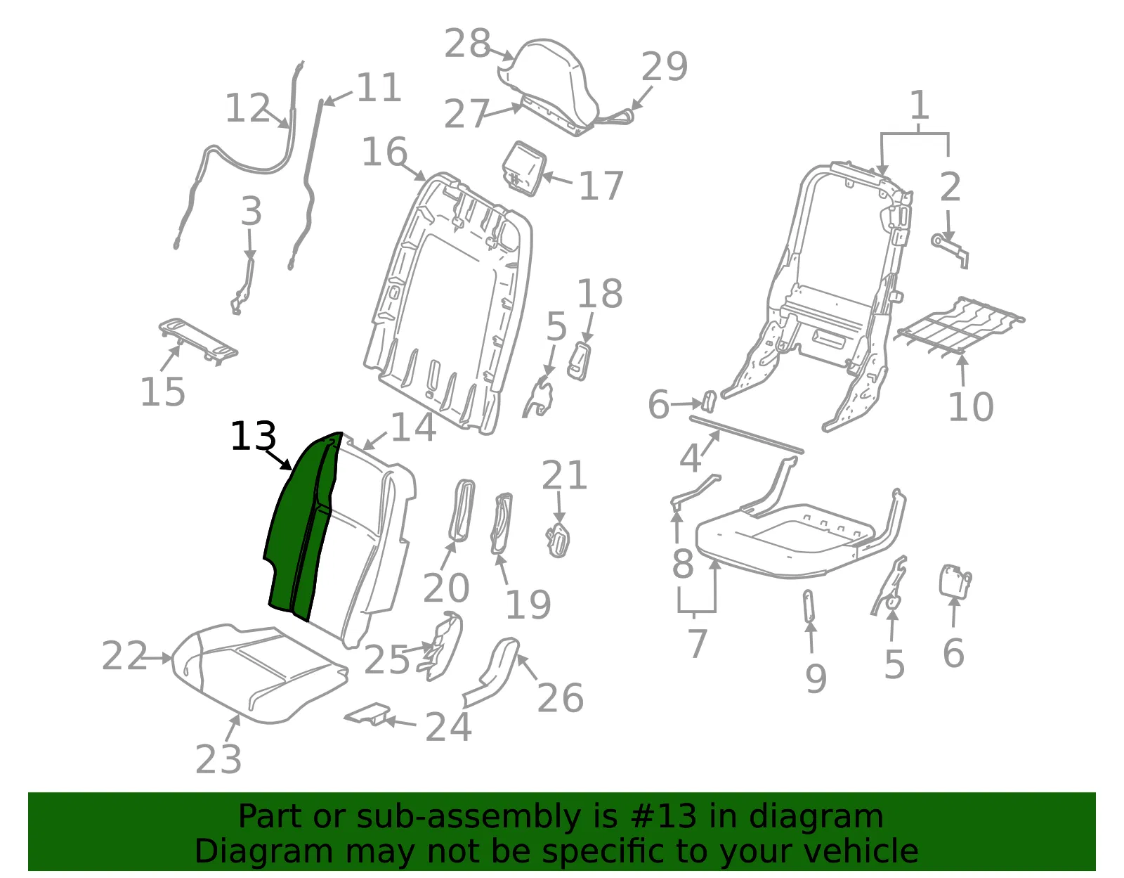 Seat Back Cushion - Volvo (8619446) - view 2