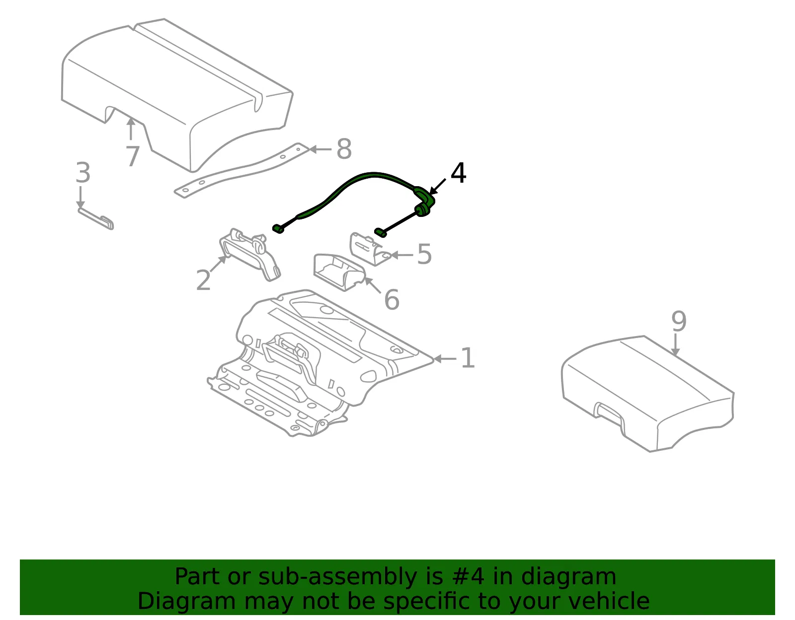 Folding Seat Release Cable - Volvo (8626293) - view 3