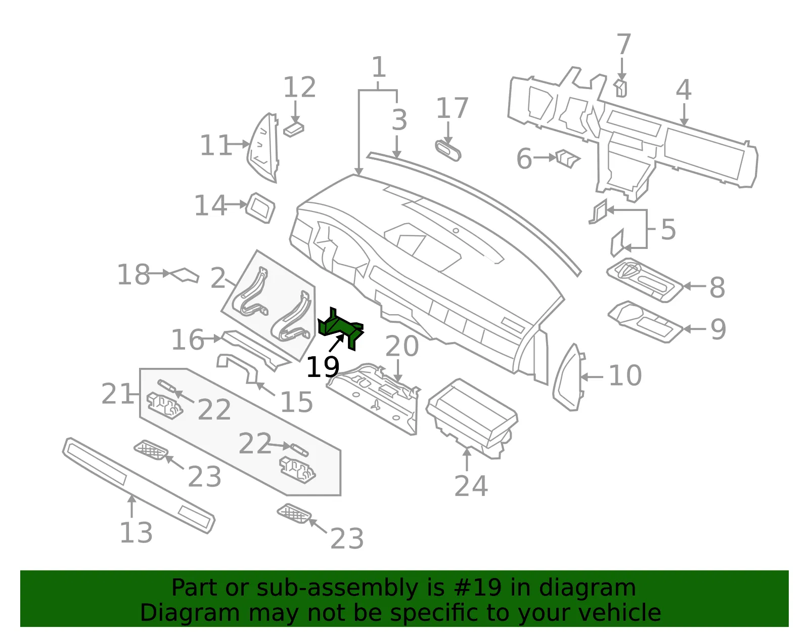 Instrument Panel Center Support - Volvo (8630034) - view 2