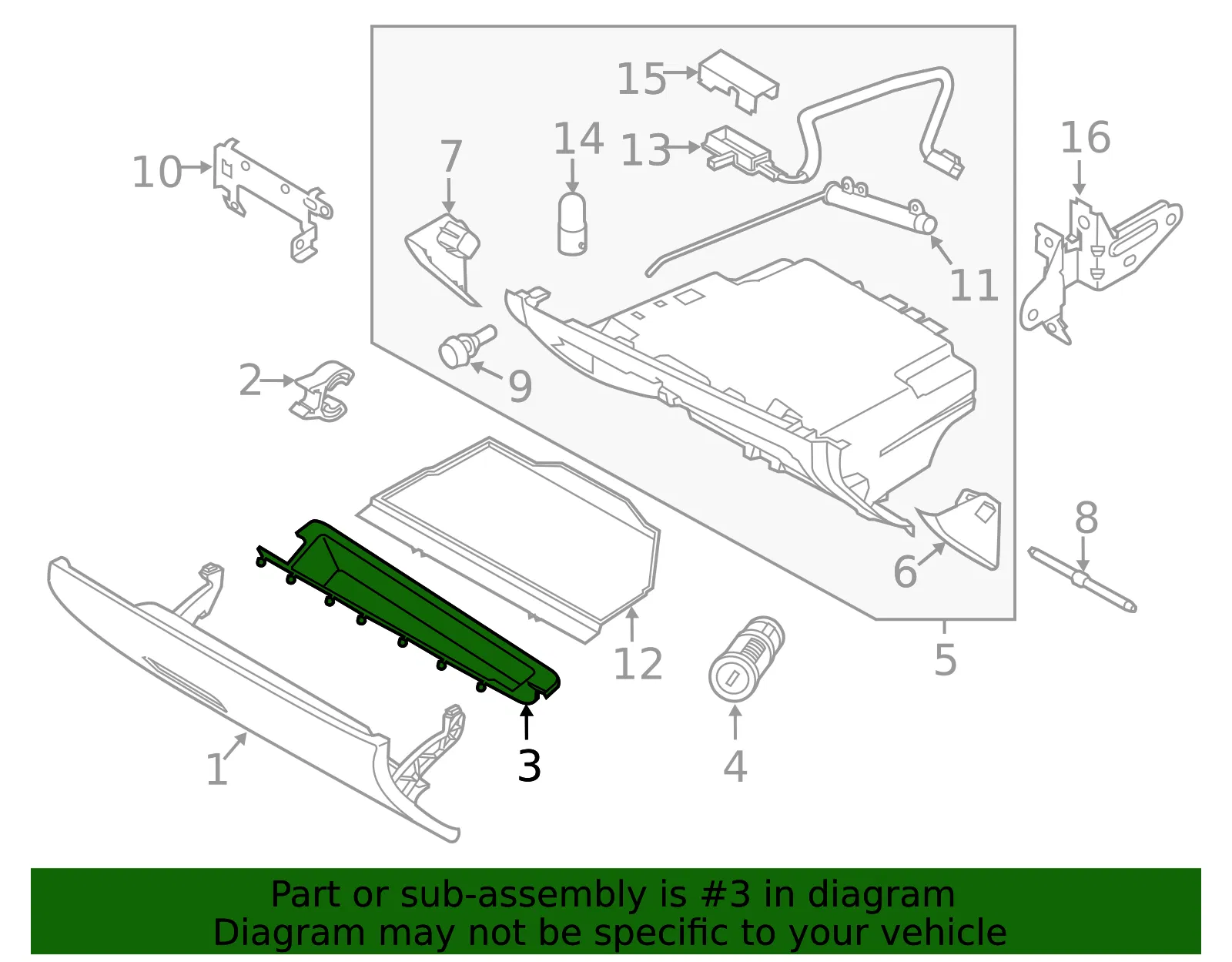 Glove Box Storage Compartment - Volvo (8635582) - view 2