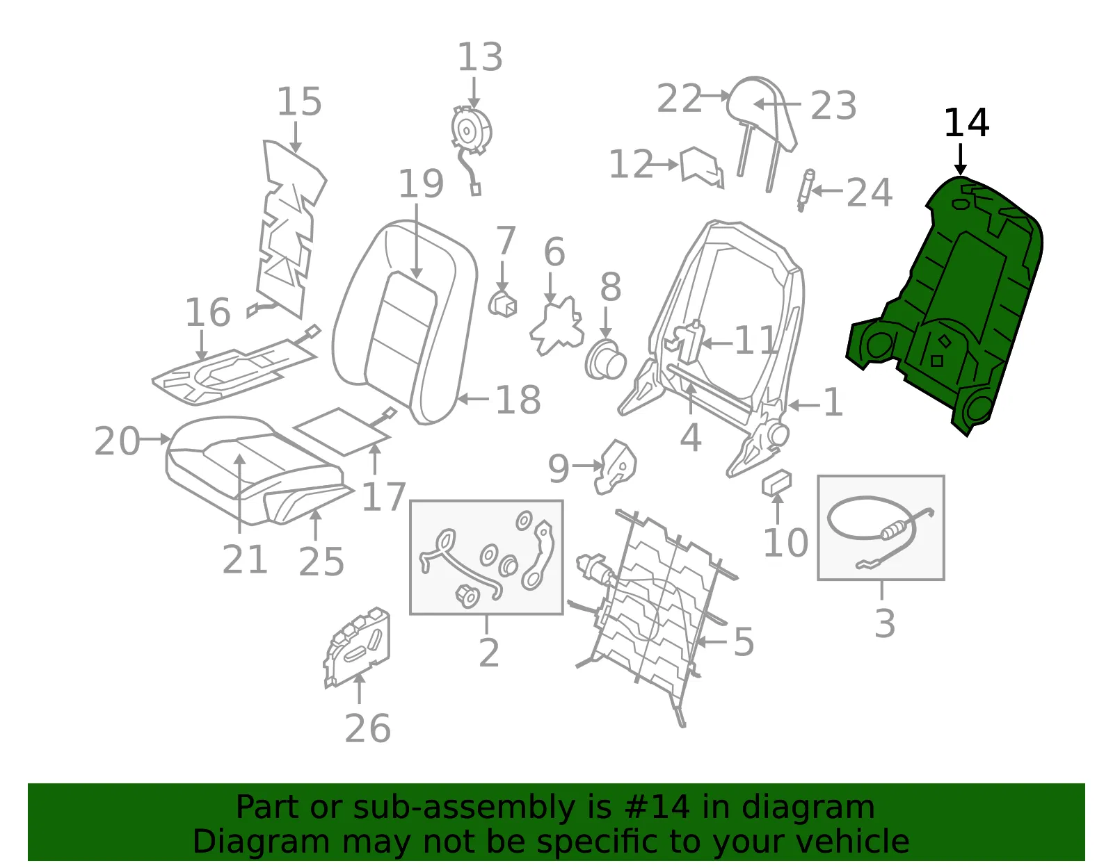Seat Back Panel - Volvo (8639039) - view 2