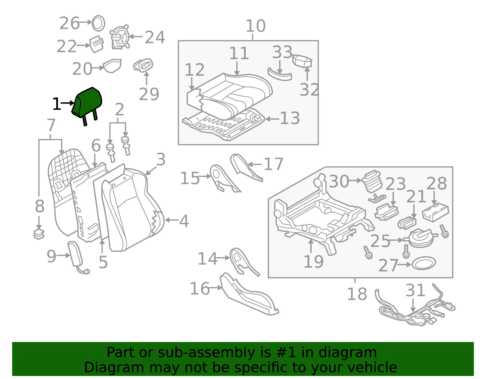 Headrest - Nissan (86400-1EC0B) - view 2