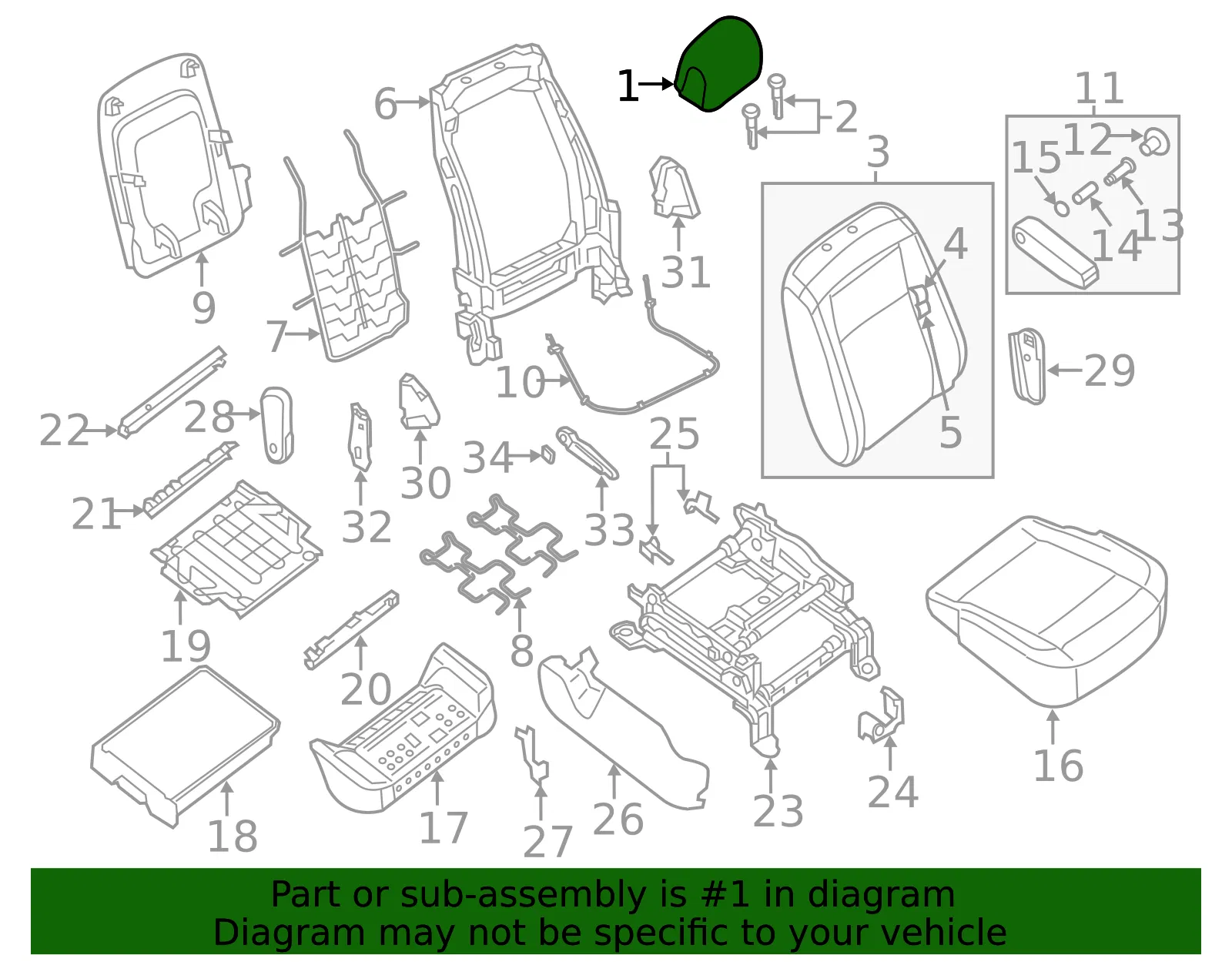 Headrest - Nissan (86400-1PC0A) - view 2
