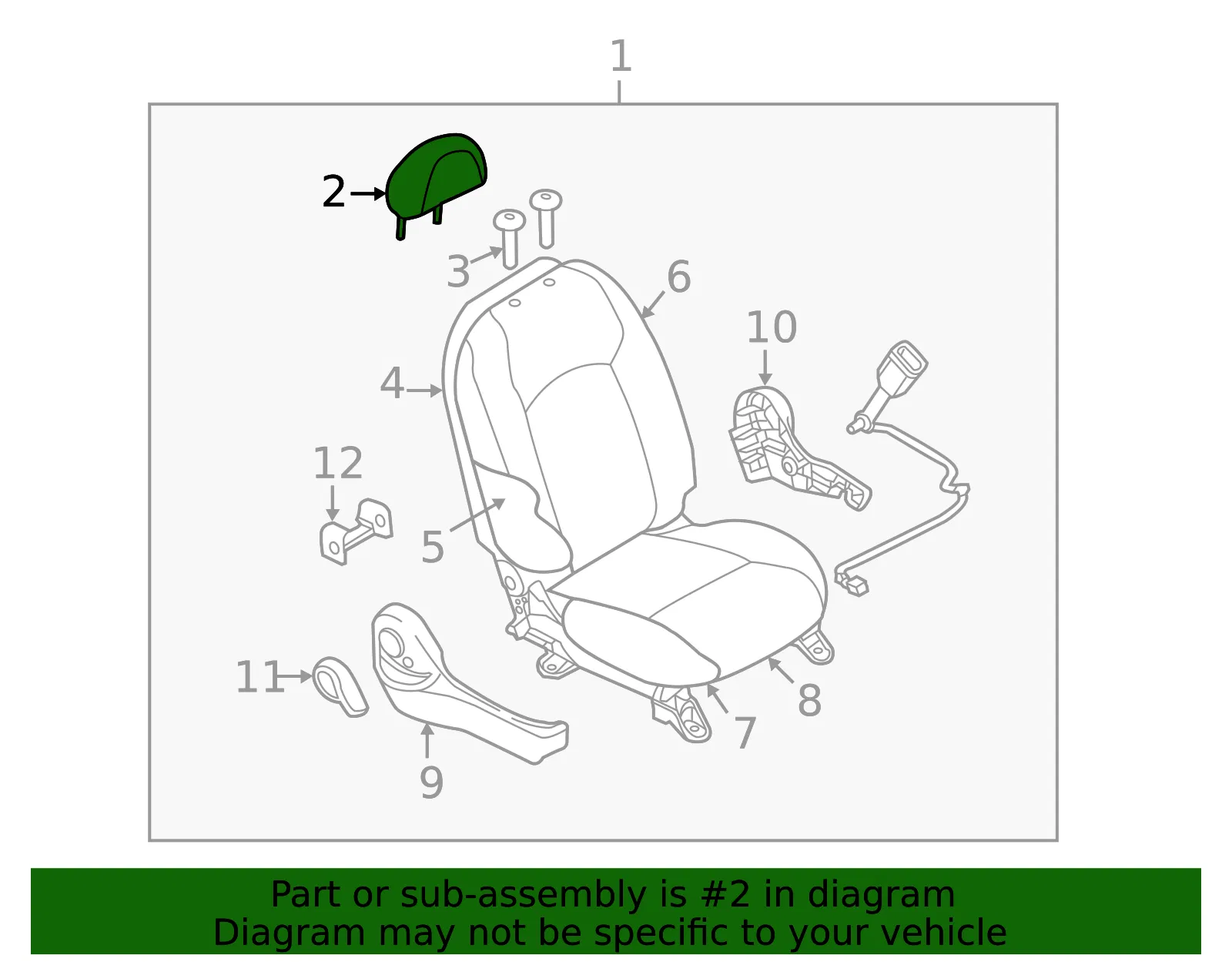 Headrest - Nissan (86400-3VM1A) - view 2