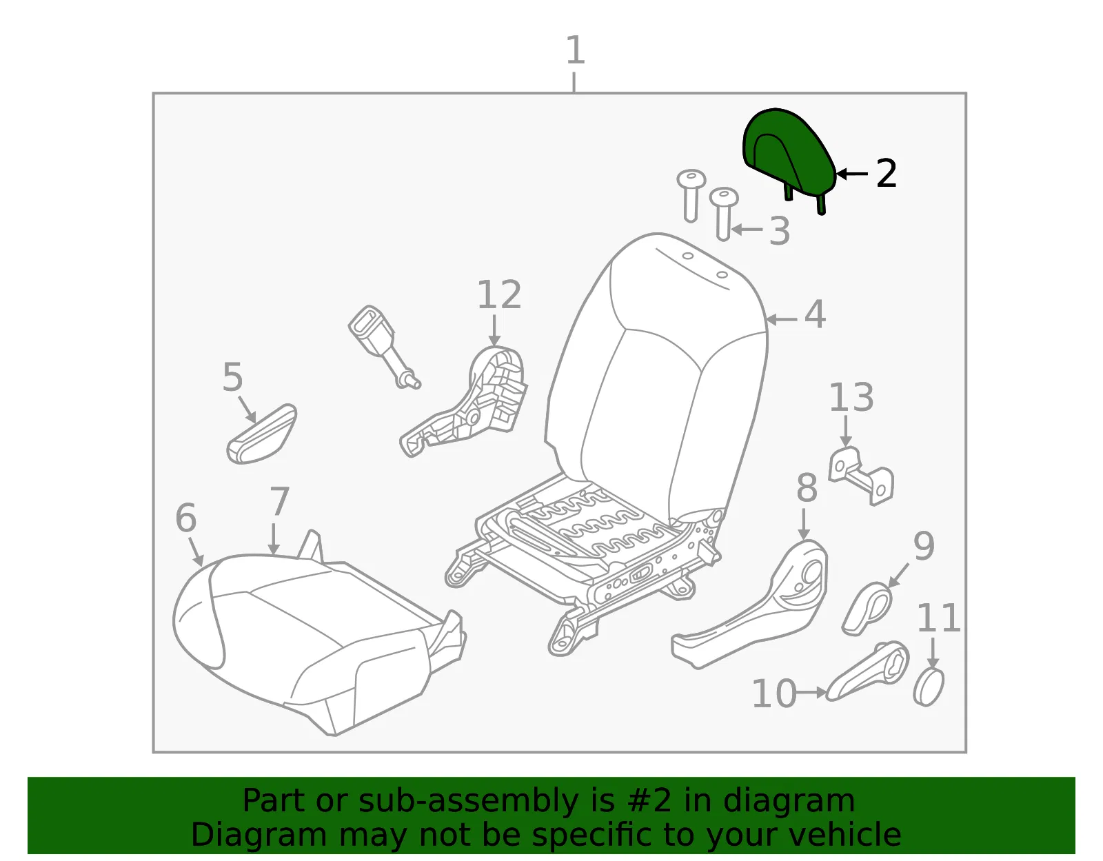Headrest - Nissan (86400-3VM1B) - view 2