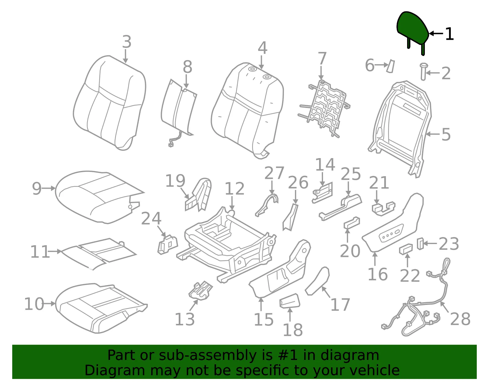 Headrest - Nissan (86400-4BA1A) - view 2