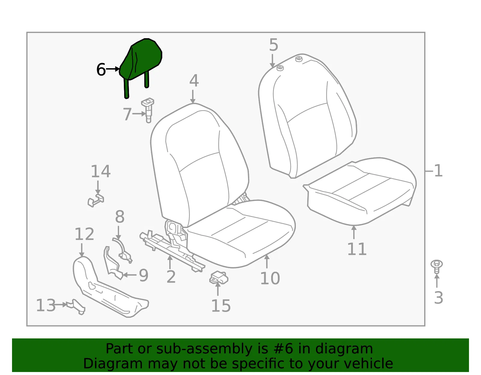 Headrest - Nissan (86400-5RL5A) - view 2