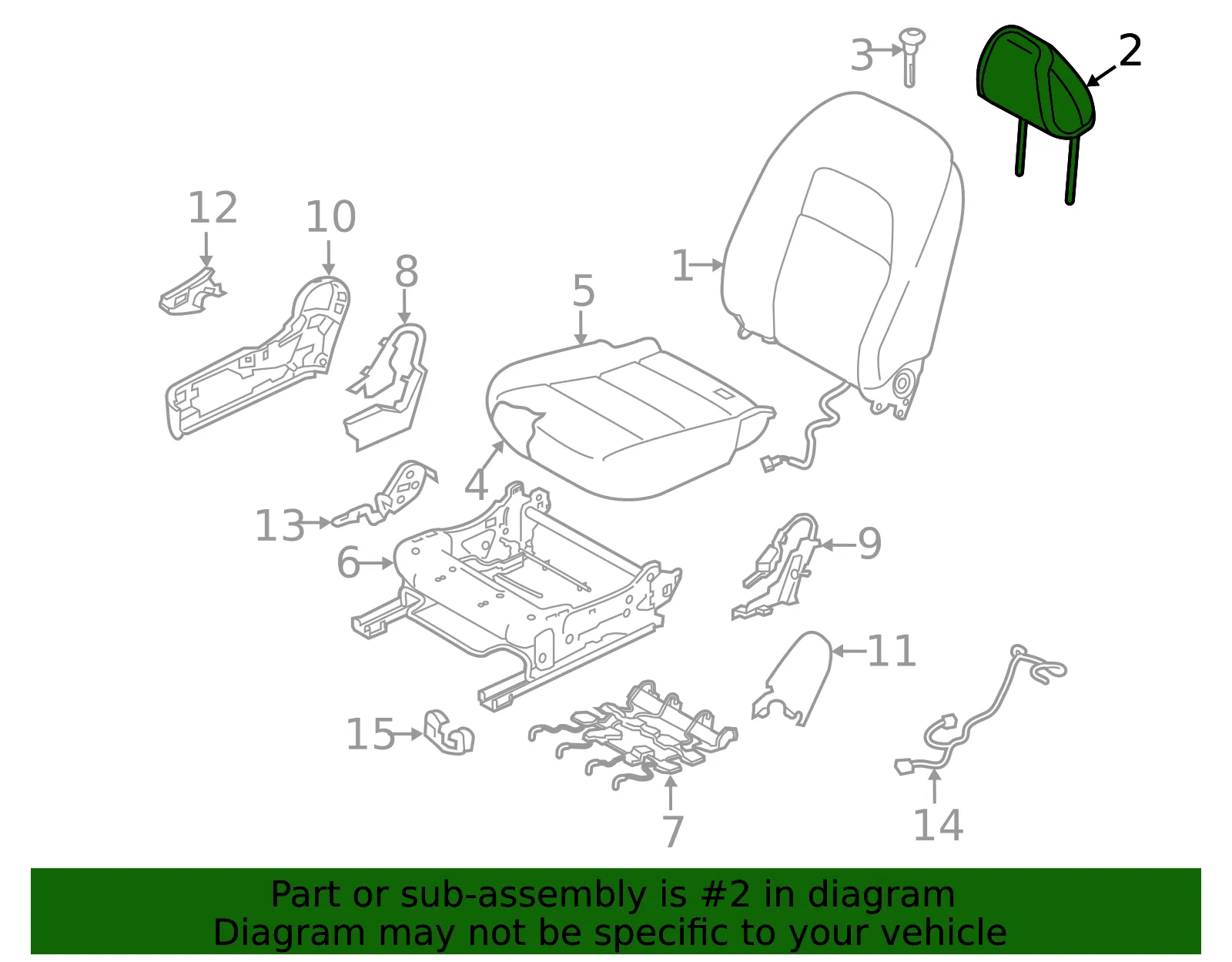 Headrest - Nissan (86400-6CB0A) - view 2