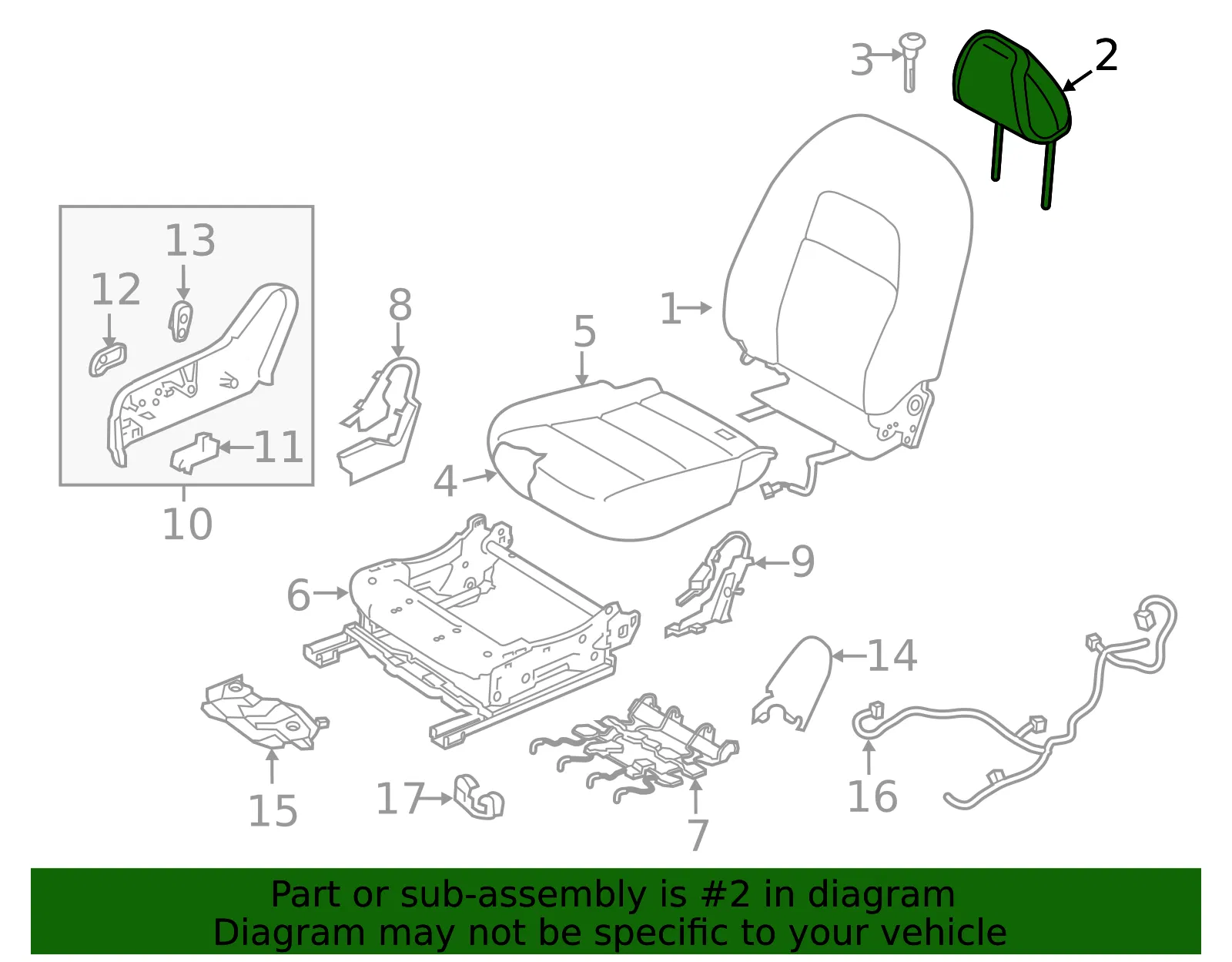 Headrest - Nissan (86400-6CC0A) - view 2