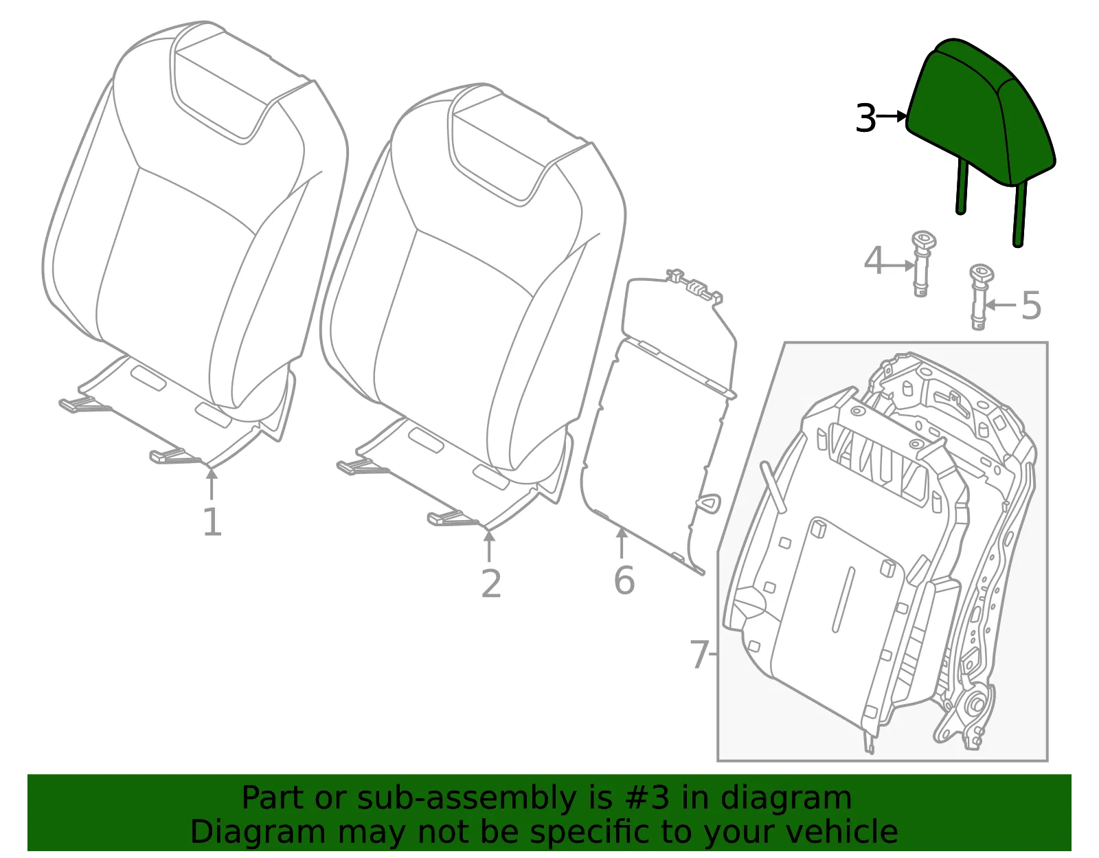 Headrest - Nissan (86400-7BA0A) - view 2