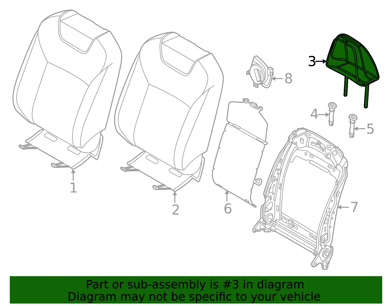 Headrest - Nissan (86400-7BA1B) - view 2