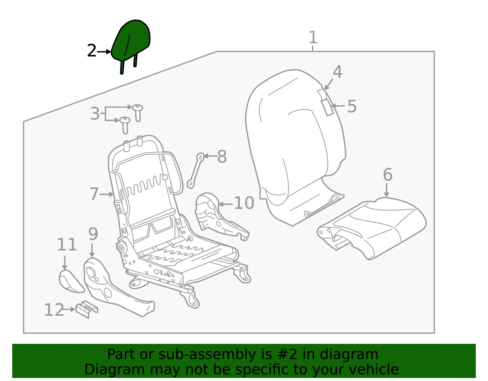 Headrest - Nissan (86400-9KF1A) - view 2