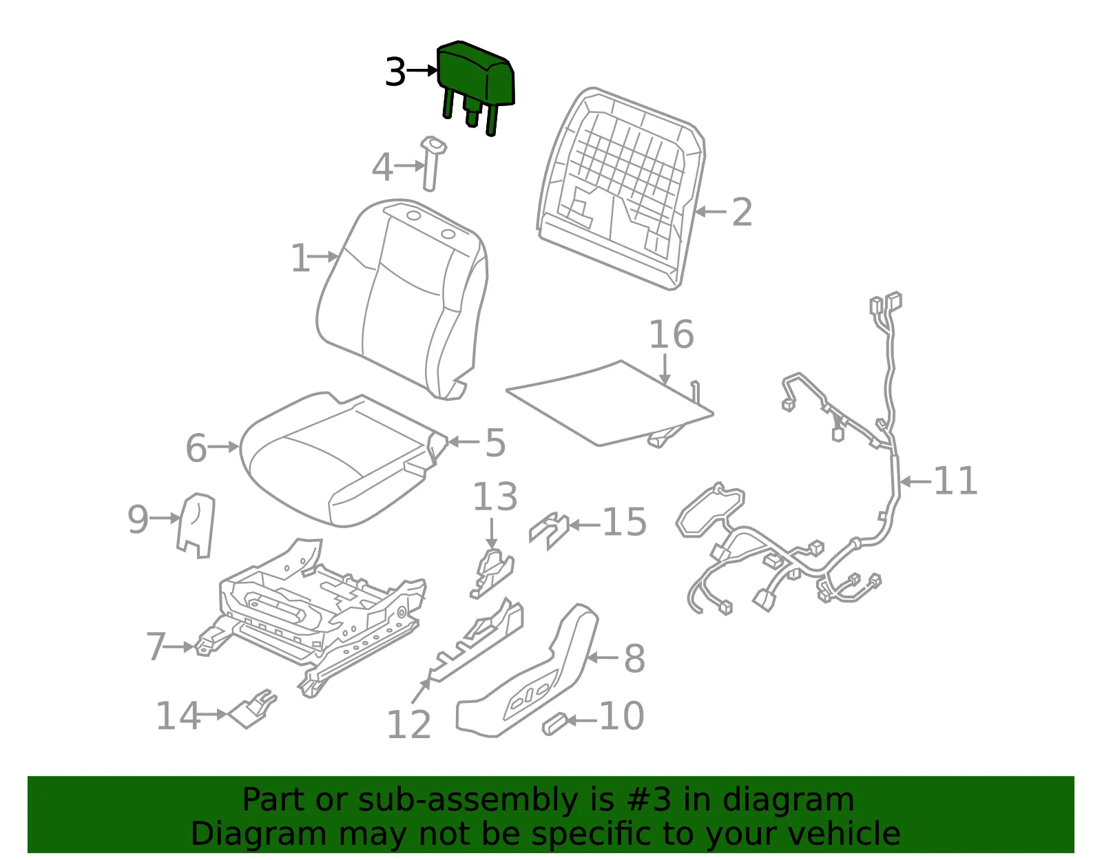 Headrest - Nissan (86400-9UH1A) - view 2