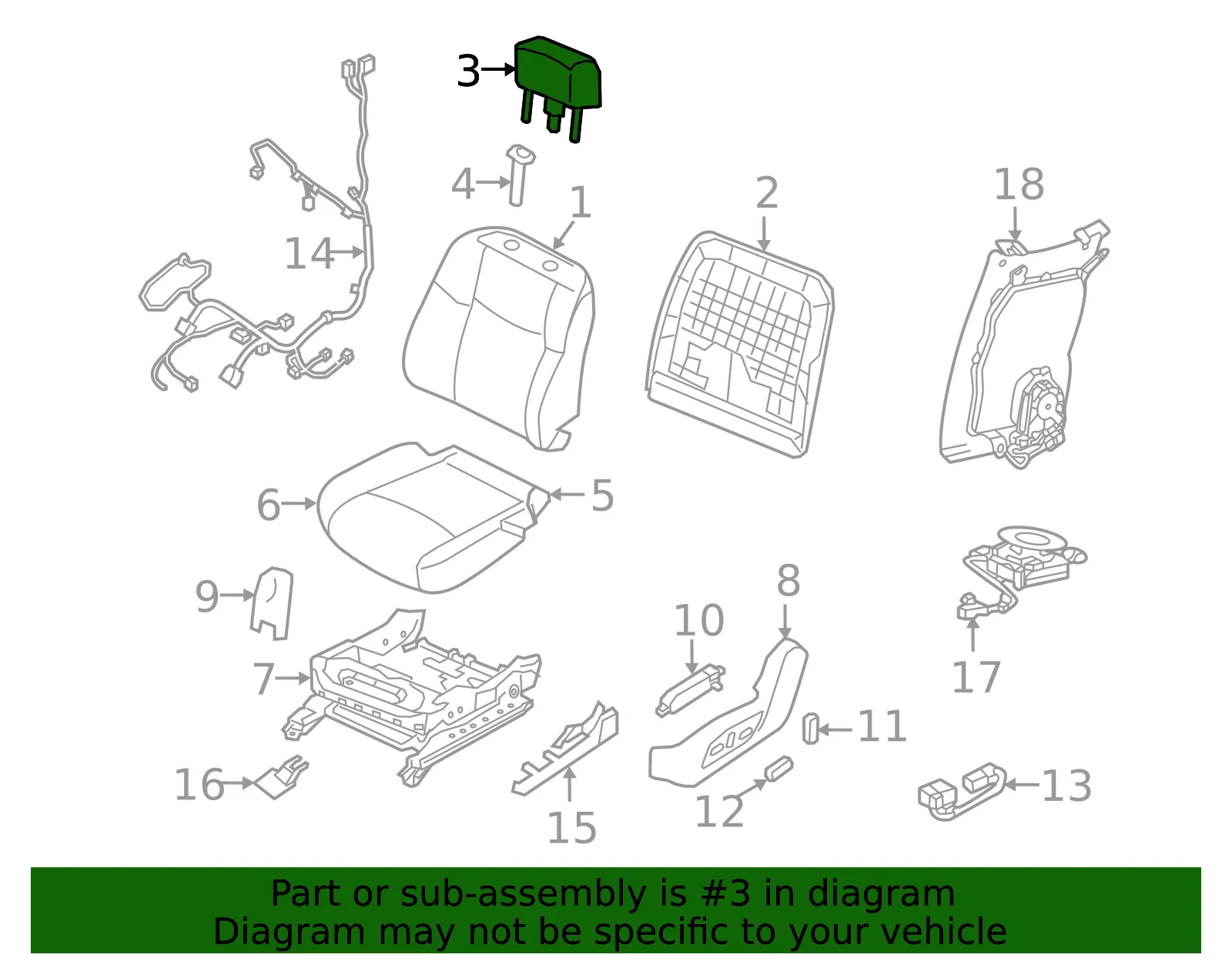 Headrest - Nissan (86400-9UH2E) - view 2