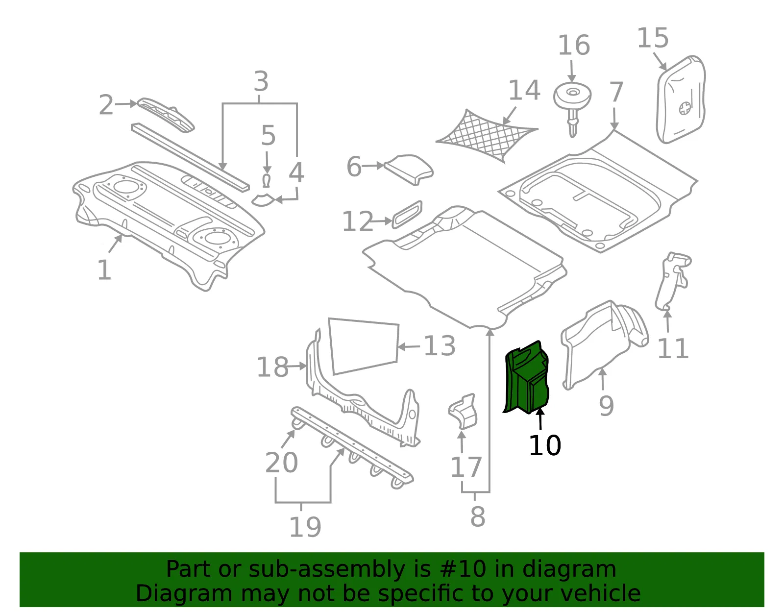 Trunk Trim Panel - Volvo (8641846) - view 2