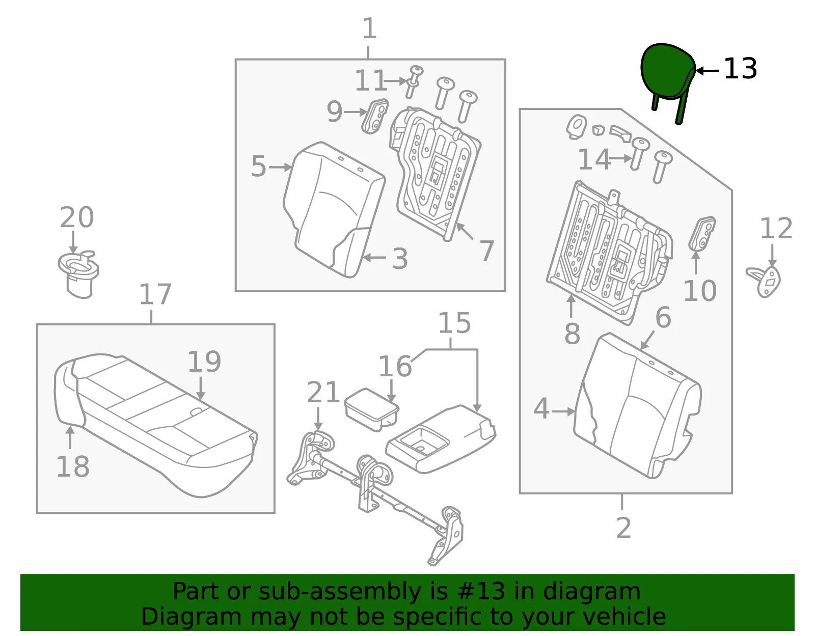 Headrest - Nissan (86430-3VM1B) - view 2
