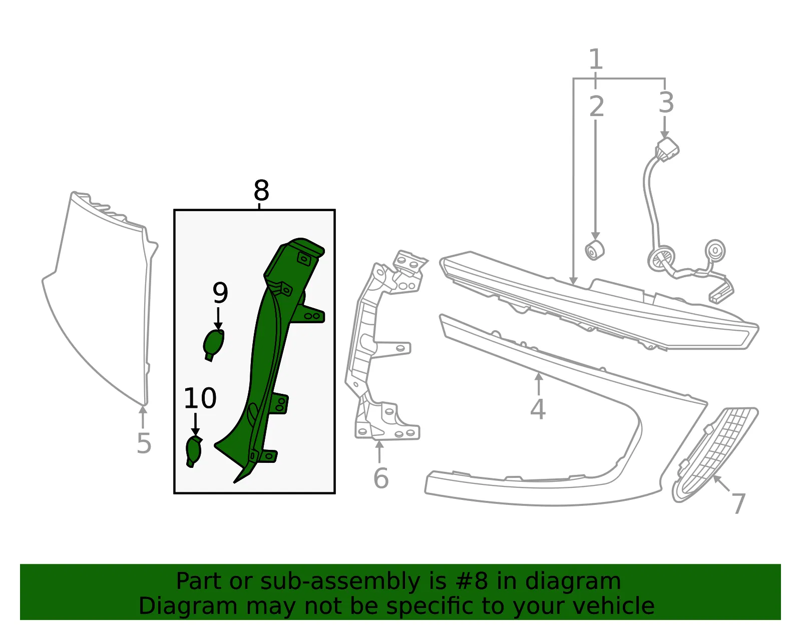 Filler Trim - Kia (866Y7-CV000) - view 2