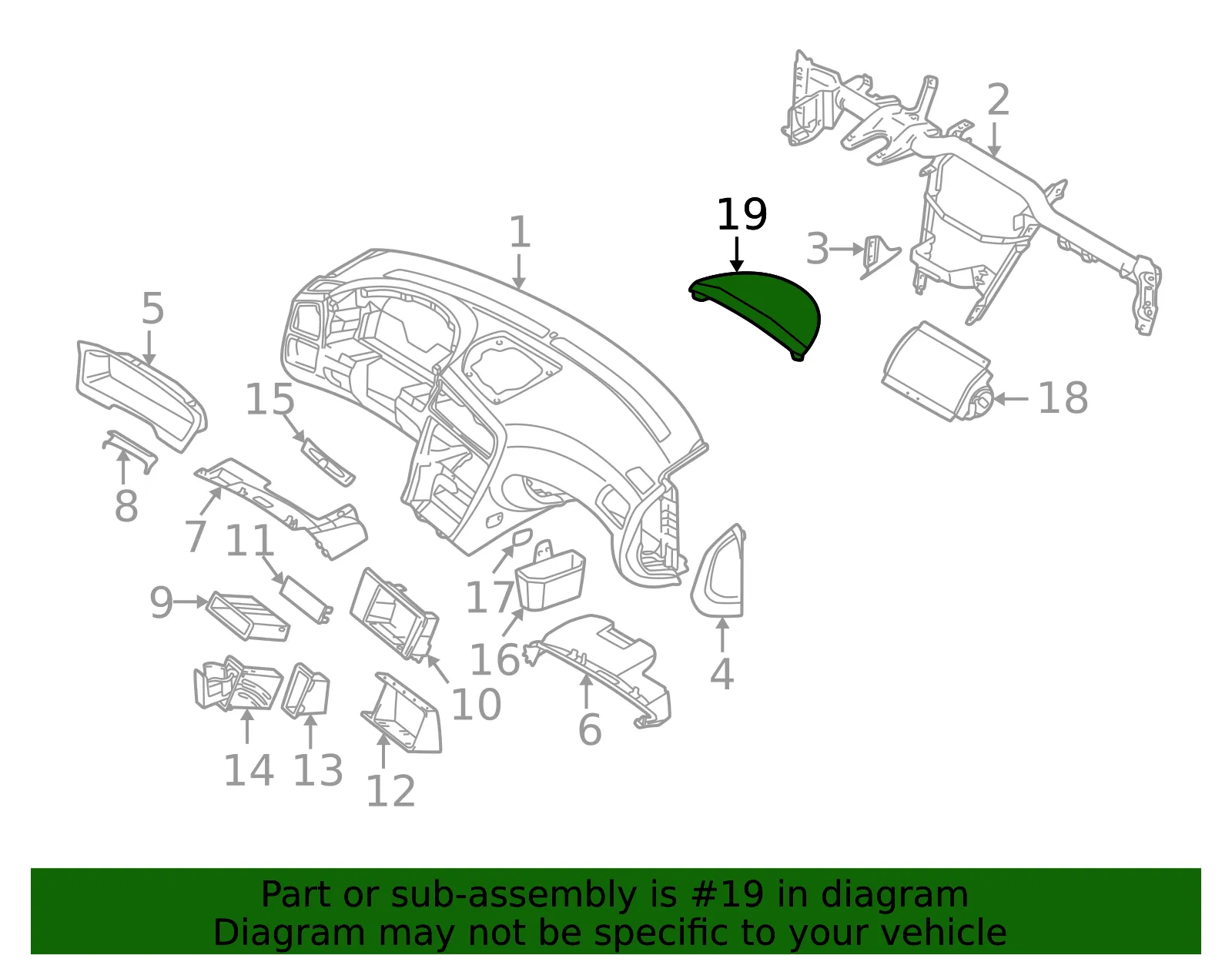 Instrument Panel Cover - Volvo (8684597) - view 2
