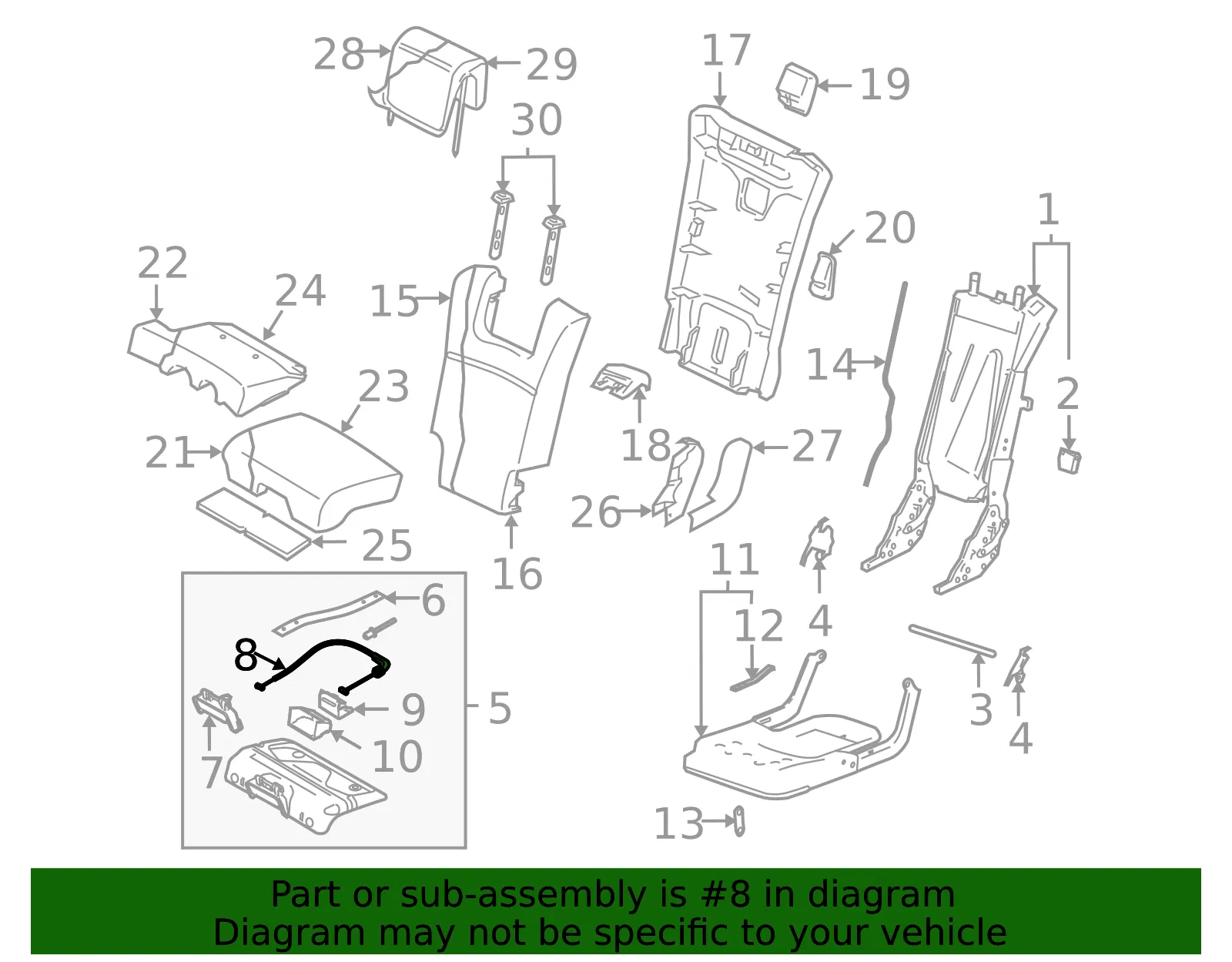 Seat Flex Cable - Volvo (8686432) - view 3