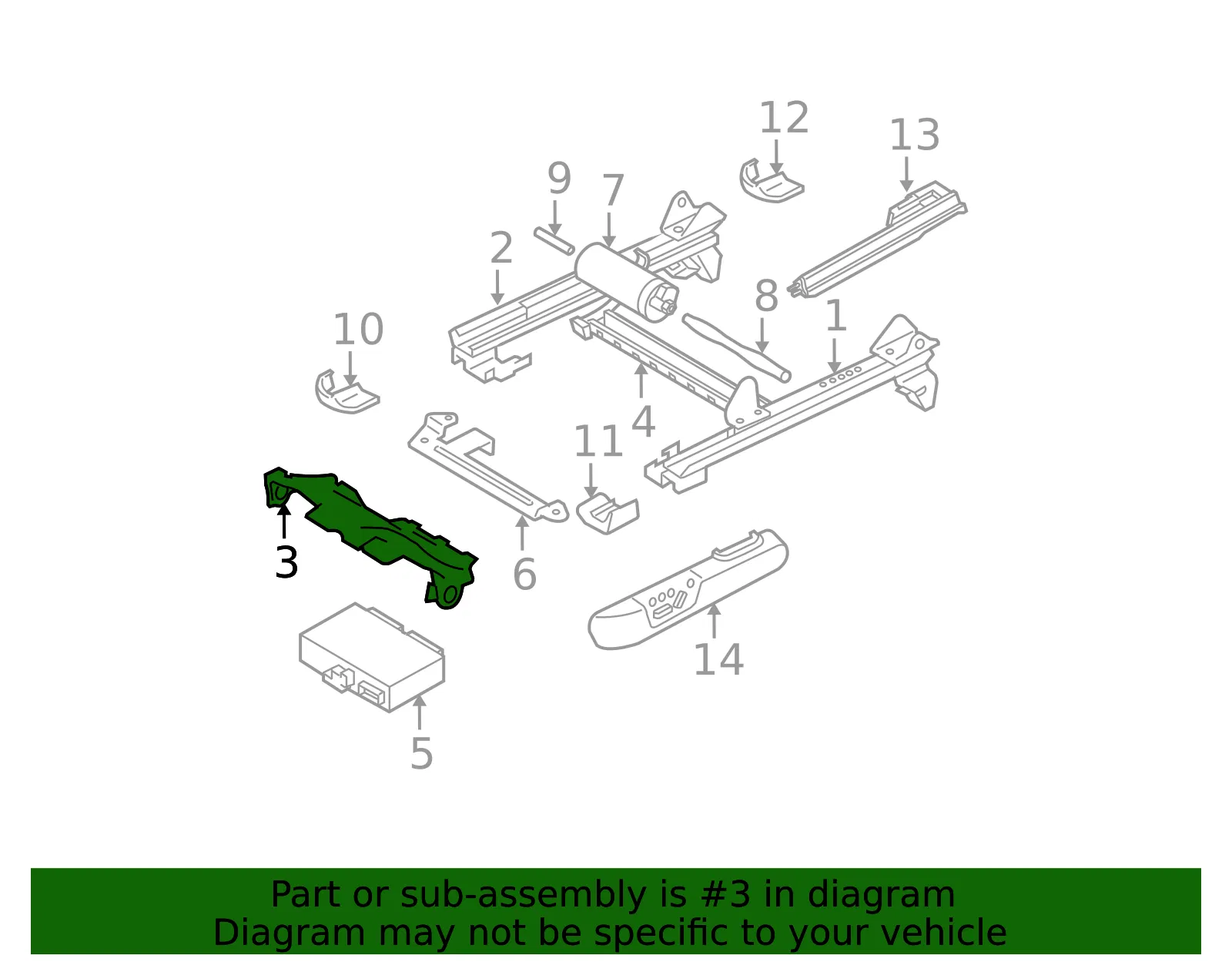 Seat Track Bracket - Volvo (8687022) - view 2