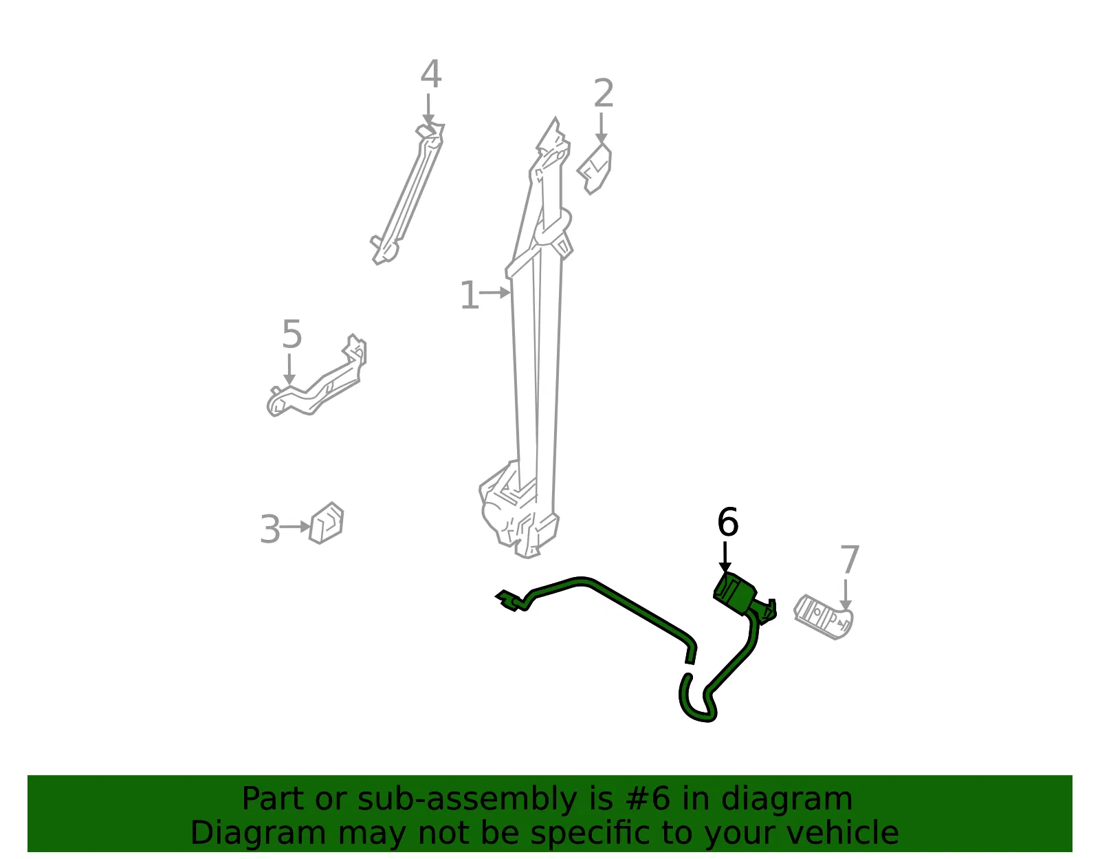 Buckle - Passenger Side (RH) - Nissan (86872-ZZ58A) - view 2