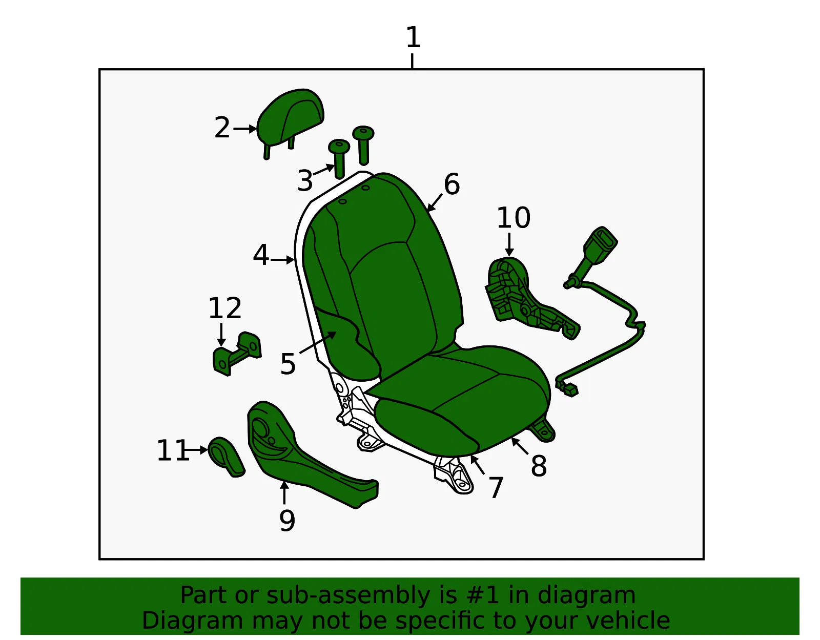 Seat Assembly - Nissan (87000-3VM2A) - view 2
