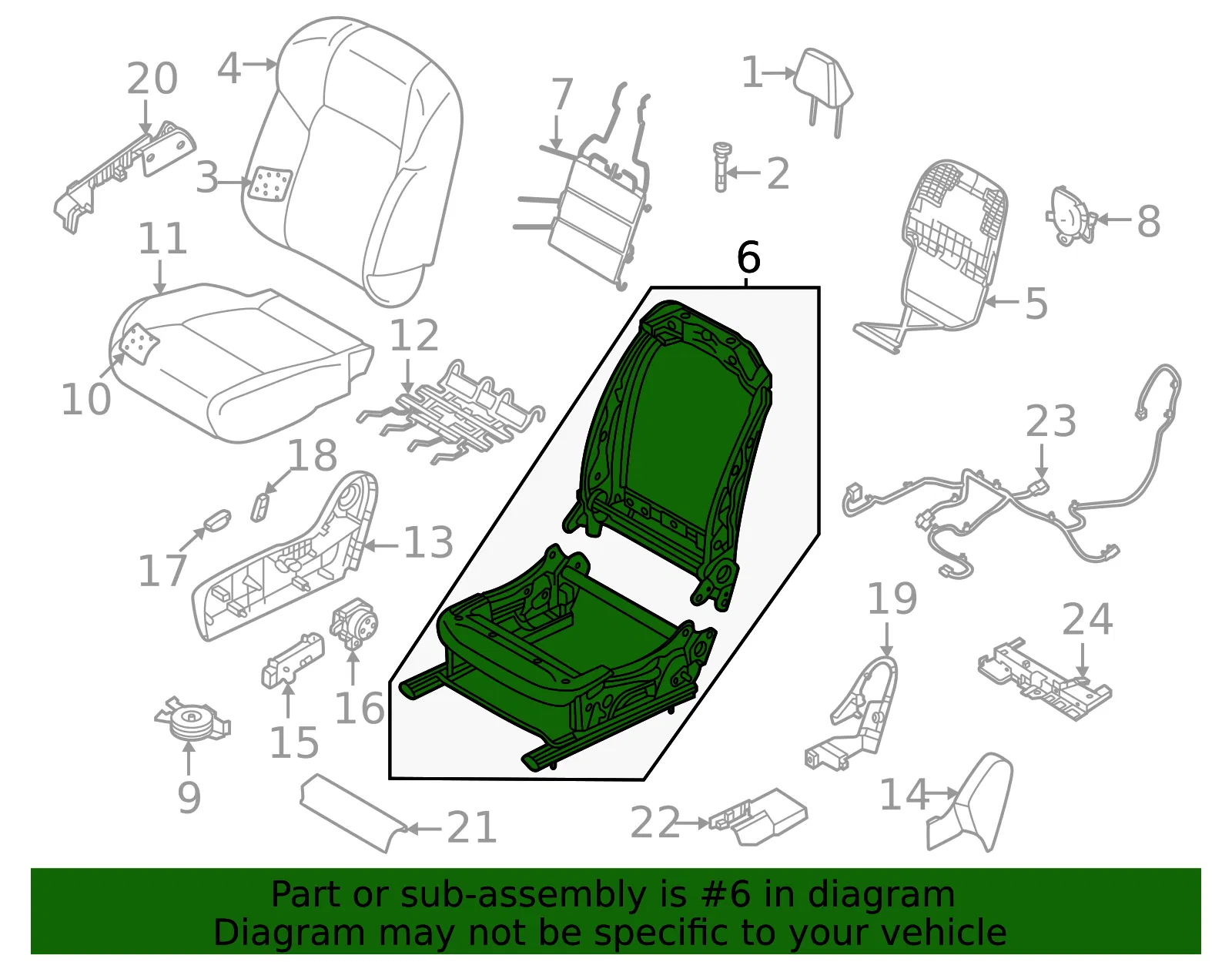 Seat Back Frame - Nissan (87101-7KA1A) - view 2