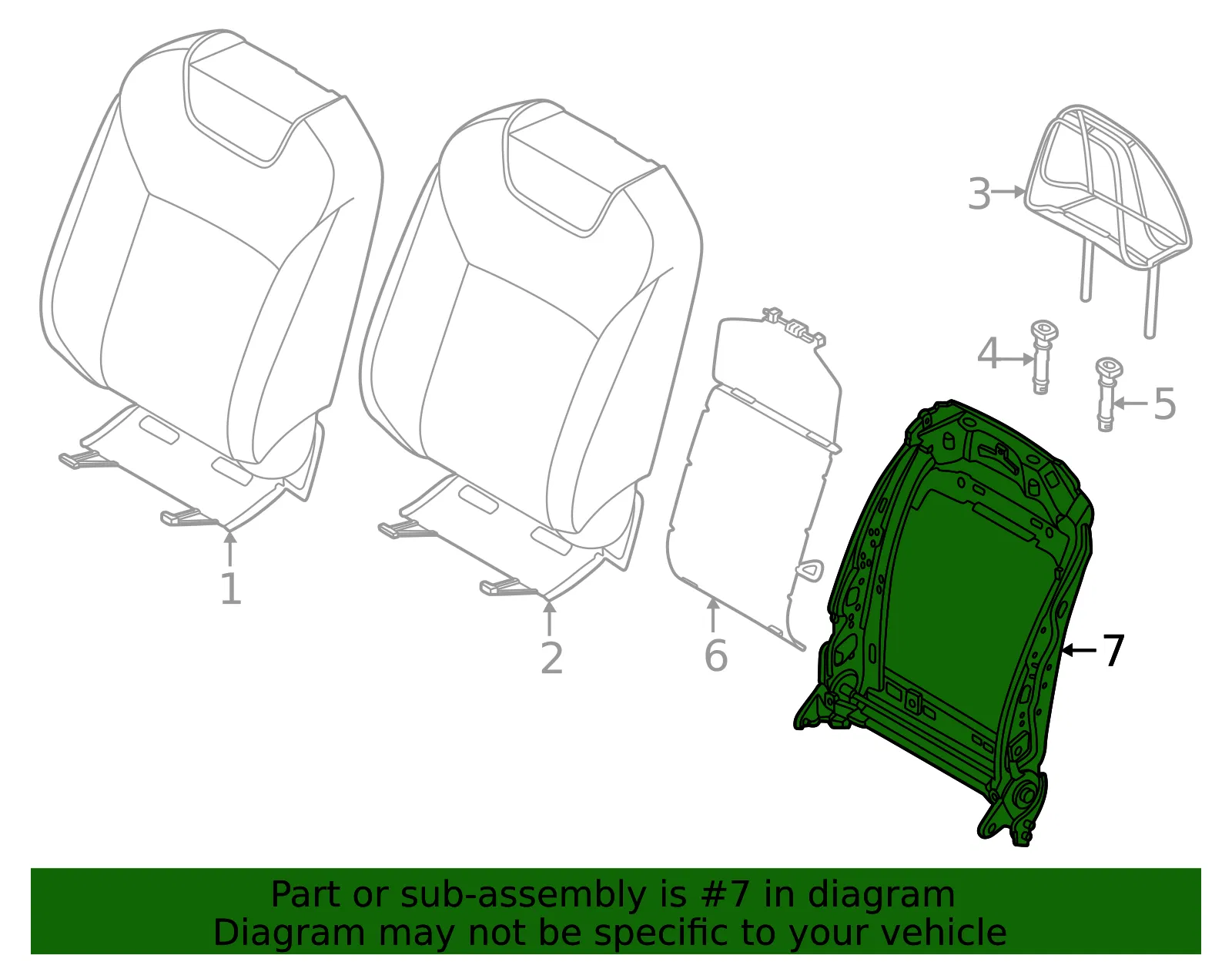 Seat Back Frame - Nissan (87104-7BA0A) - view 2