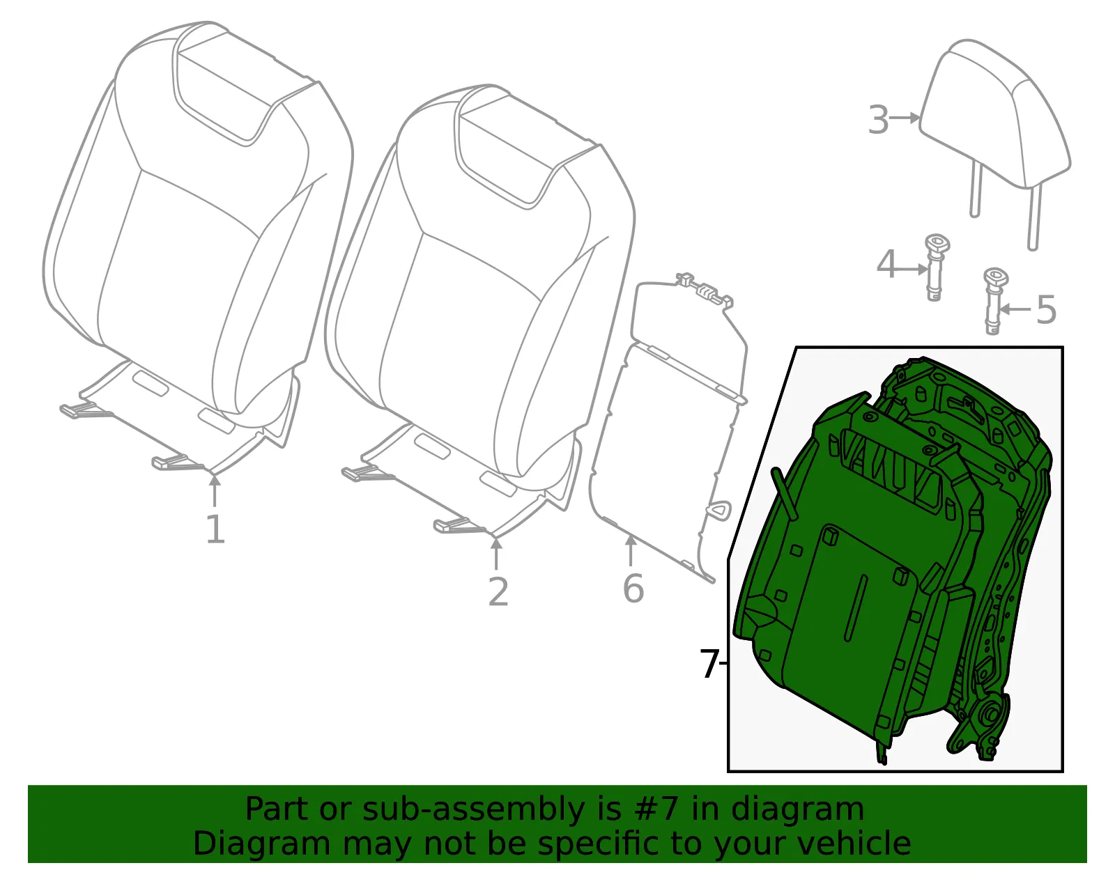 Seat Back Frame - Nissan (87104-7BA1A) - view 2