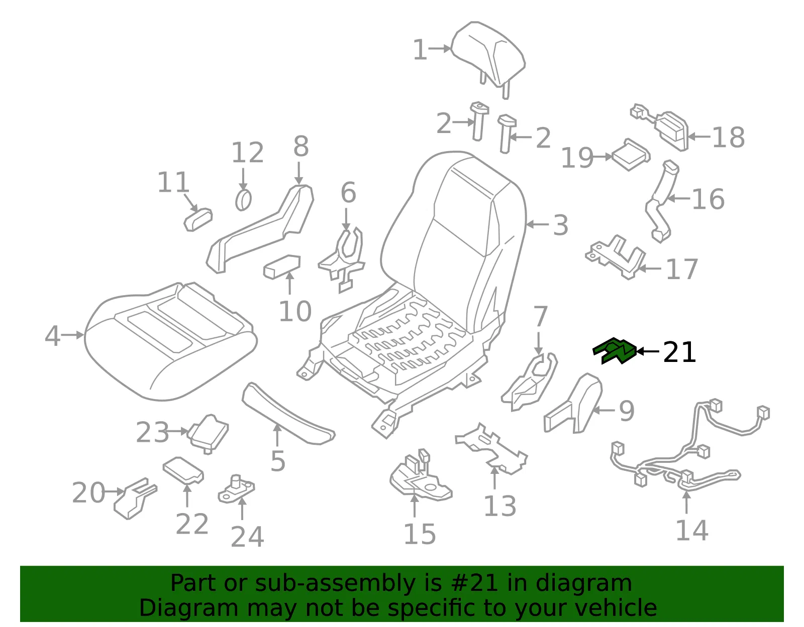 Seat Track Cover - Nissan (87113-4RA1A) - view 2