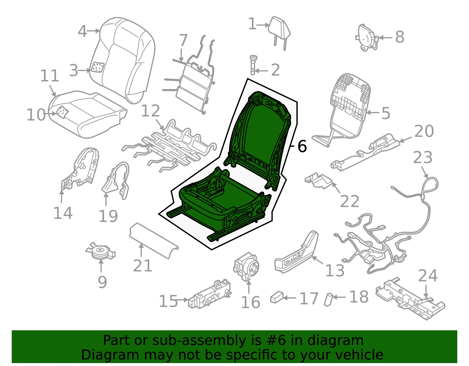 Seat Back Frame - Nissan (87151-7JA1A) - view 2