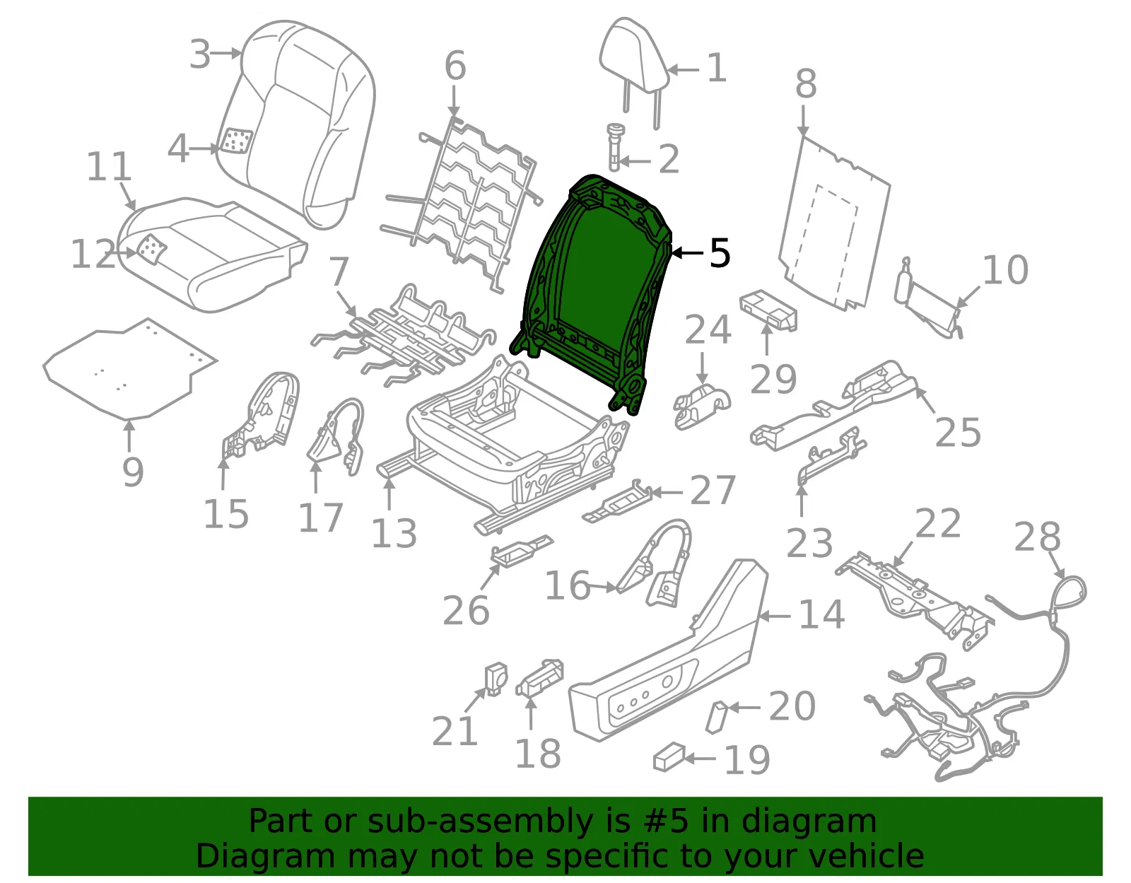 Seat Back Frame - Nissan (87154-6RM0A) - view 2