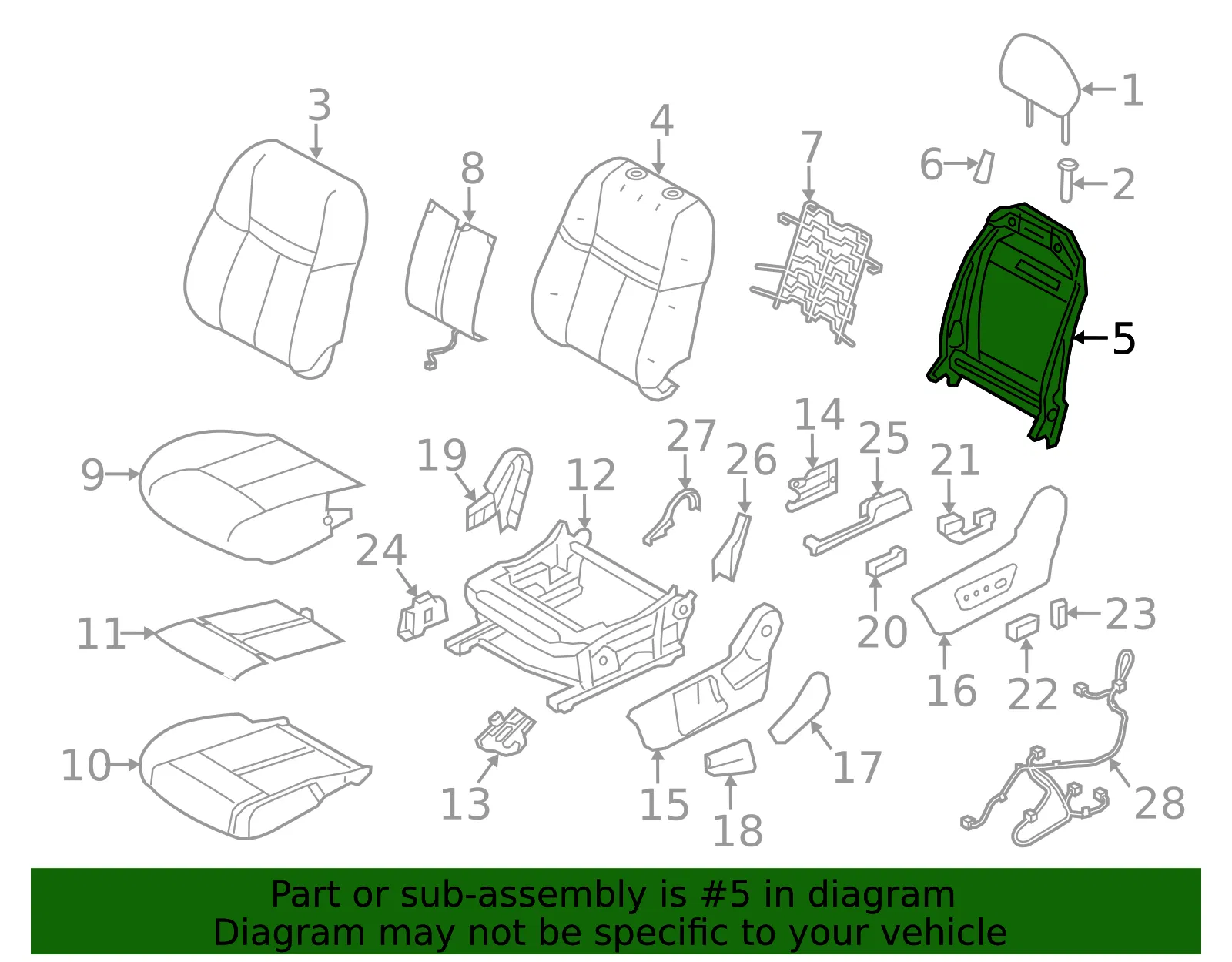 Seat Back Frame - Nissan (87154-7FB0A) - view 2