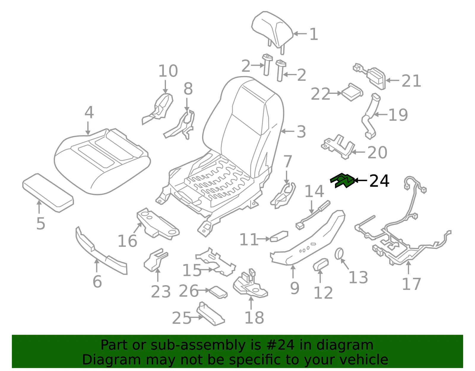 Seat Track Cover - Nissan (87163-4RA1A) - view 2