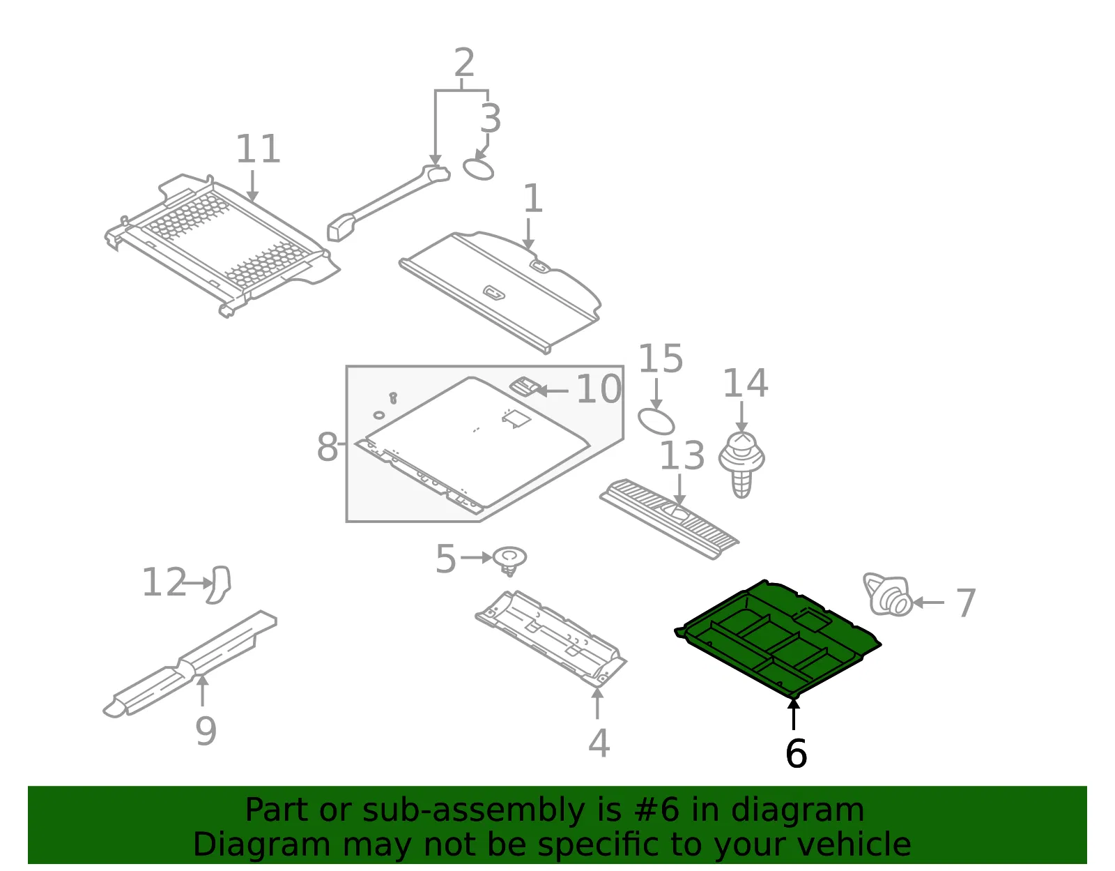 Luggage Compartment - Kia (87264-3E001ND) - view 2