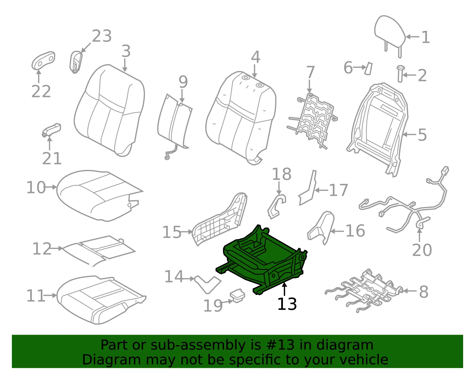 Cushion Frame - Nissan (87301-6MB1A) - view 2