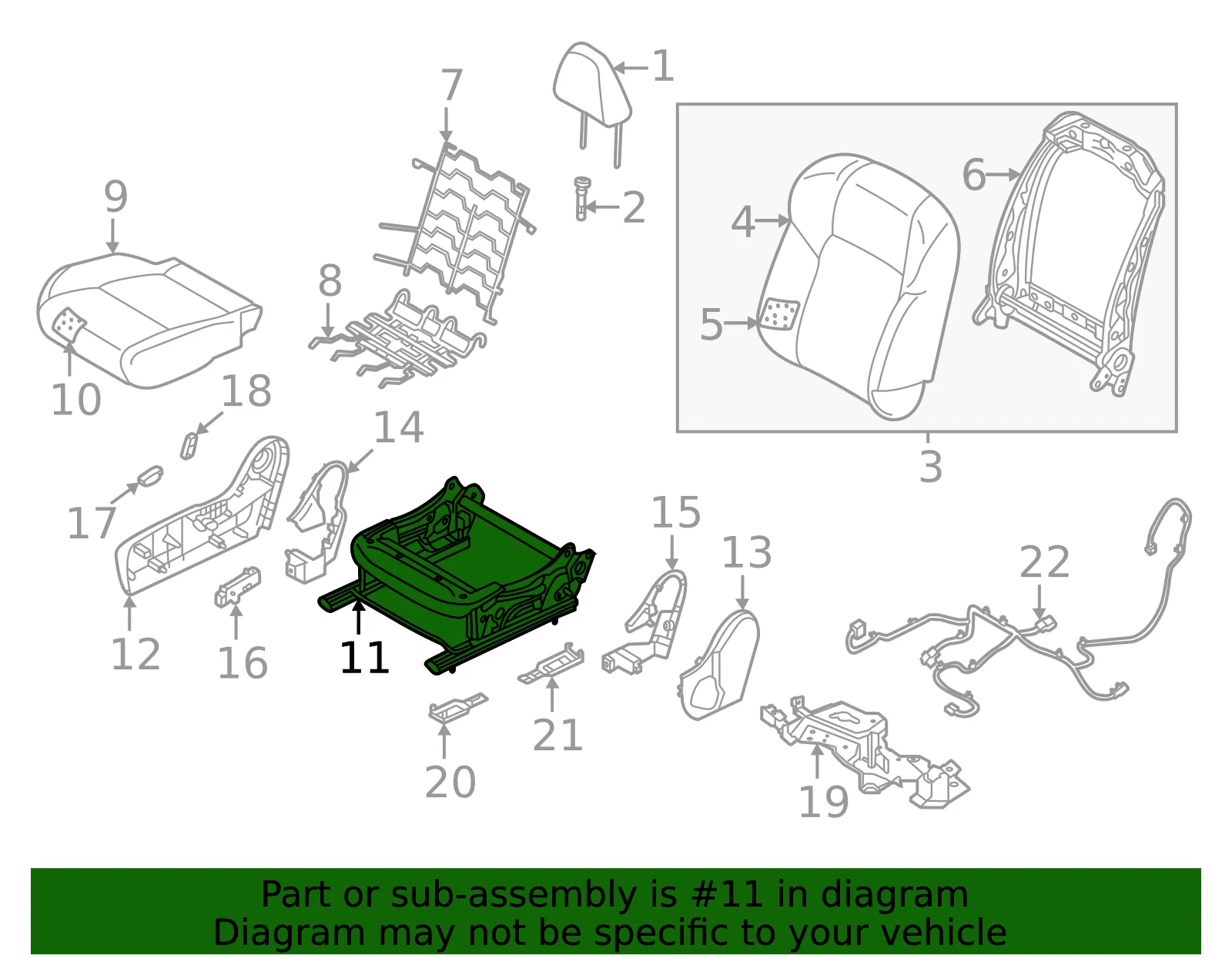 Cushion Frame - Nissan (87301-6RD0A) - view 2