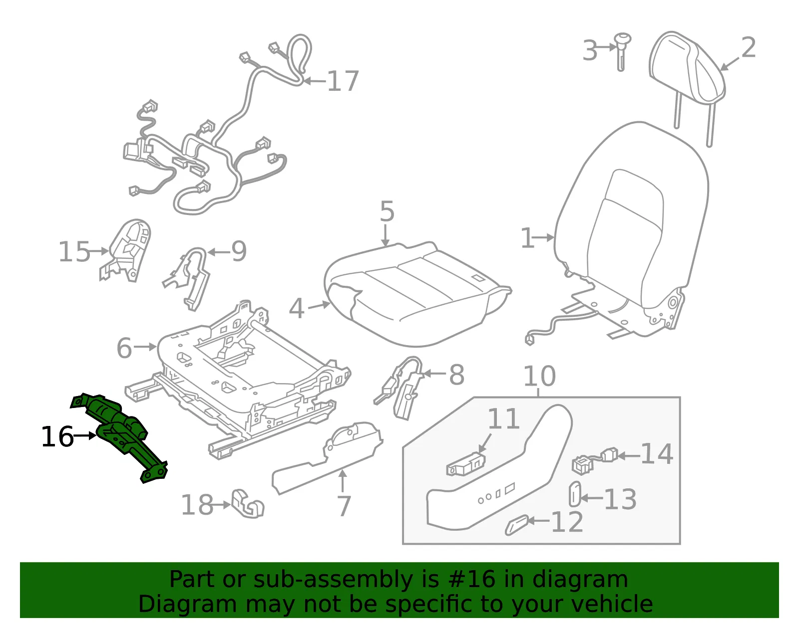 Seat Track Bracket - Nissan (87302-6CA0A) - view 2