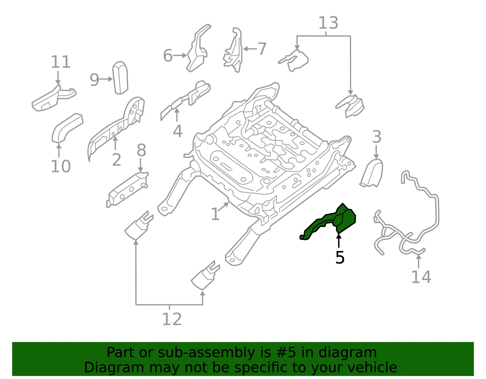 Seat Track Cover - Nissan (87315-3JA7A) - view 2