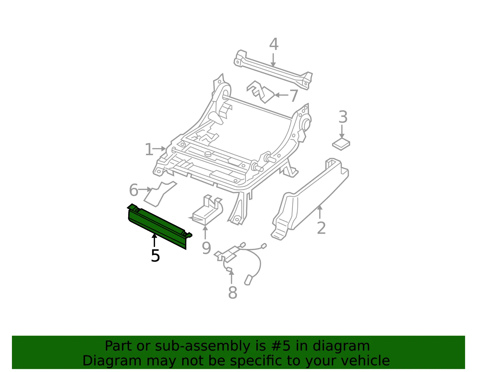 Seat Track Cover - Nissan (87324-7Y300) - view 2
