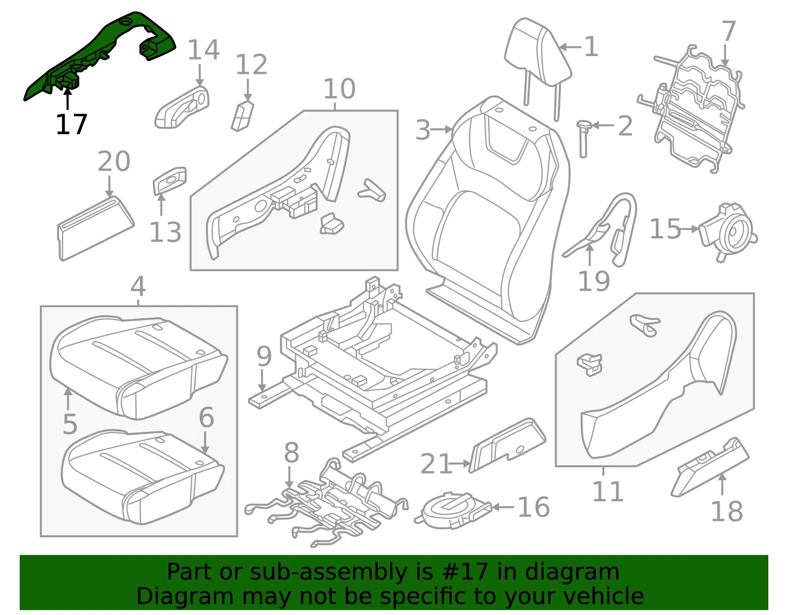 Seat Track Cover - Nissan (87325-5MP0A) - view 2