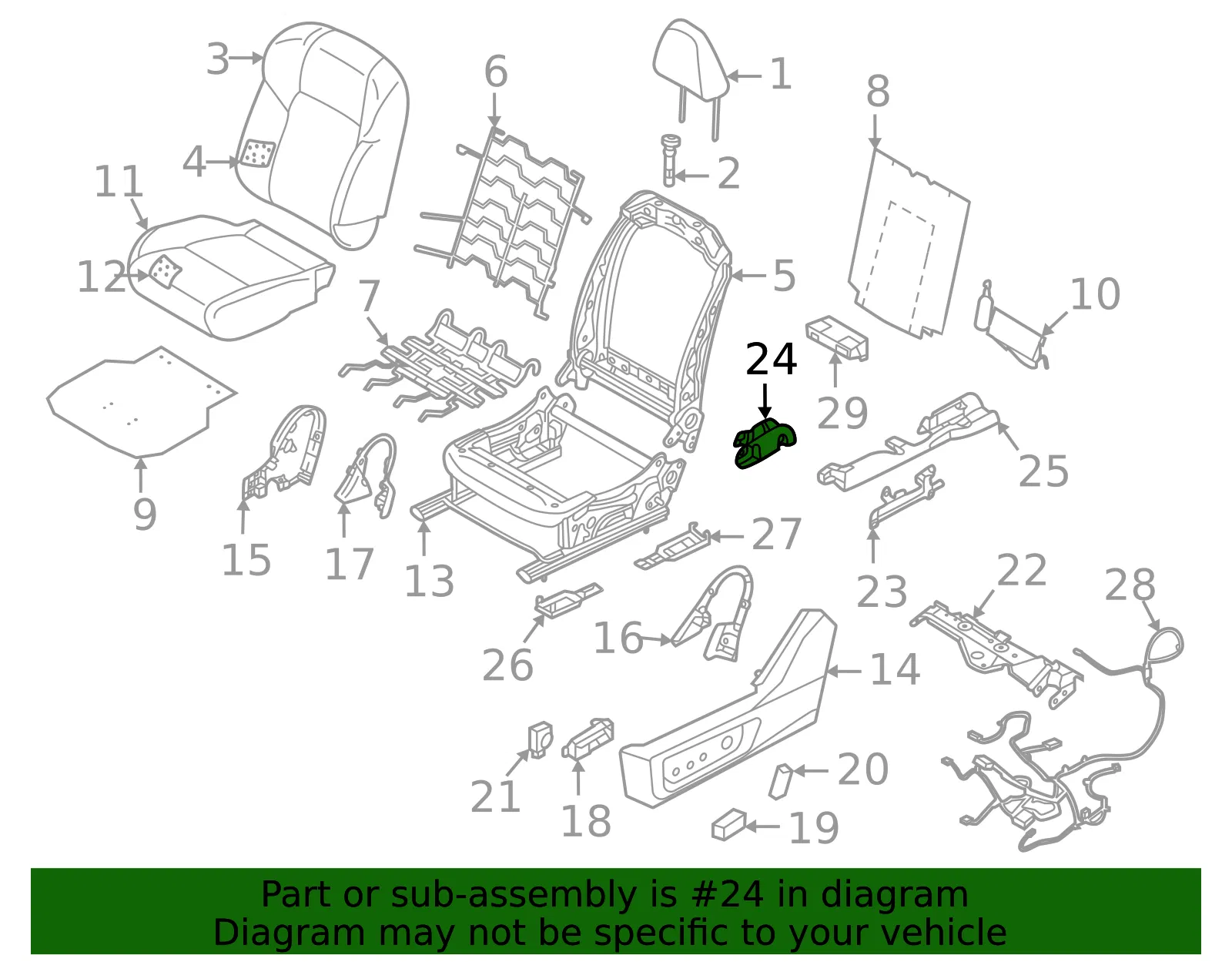 Seat Frame Bracket - Nissan (87325-6RE0A) - view 2