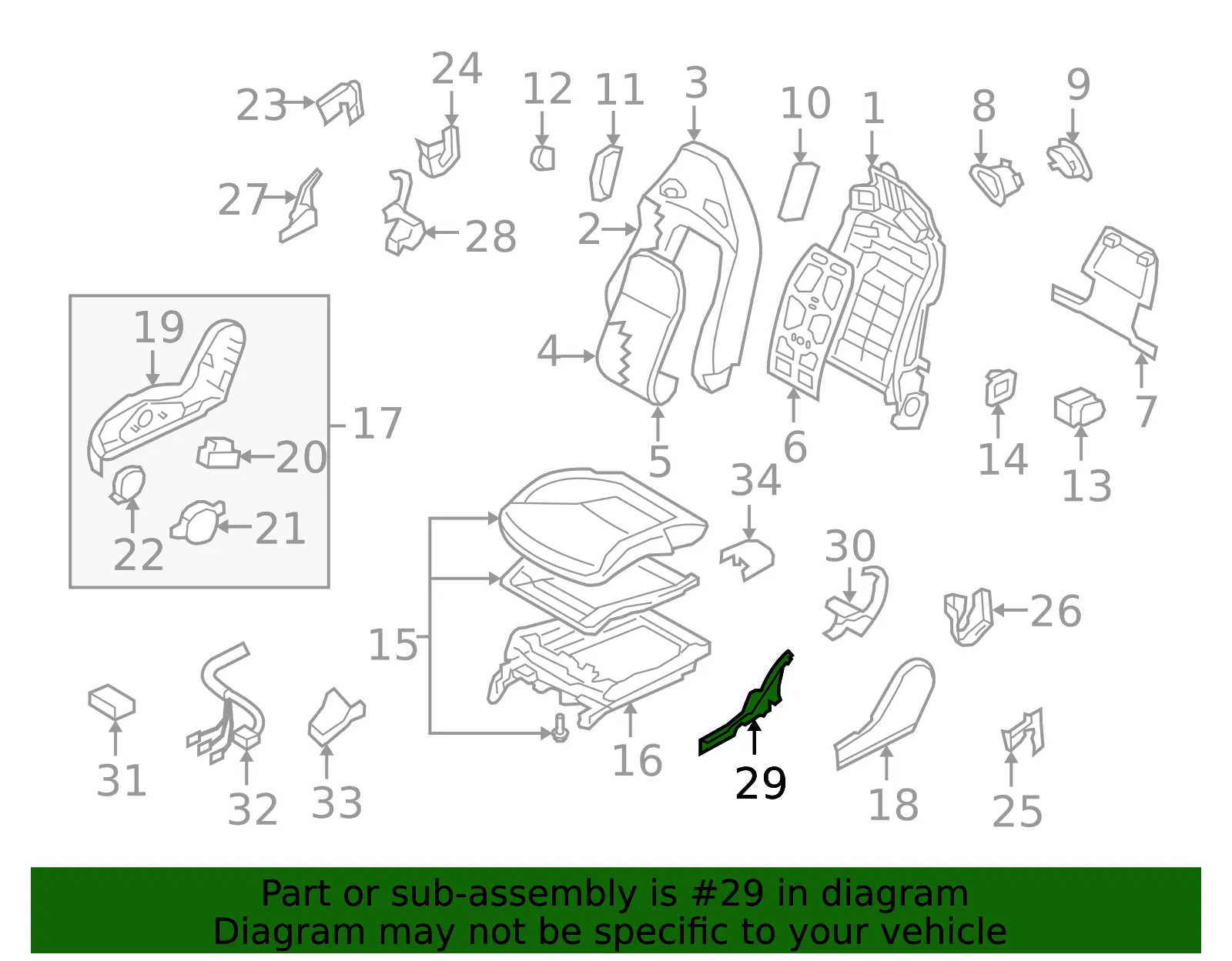 Seat Trim - Nissan (87325-JF00A) - view 2