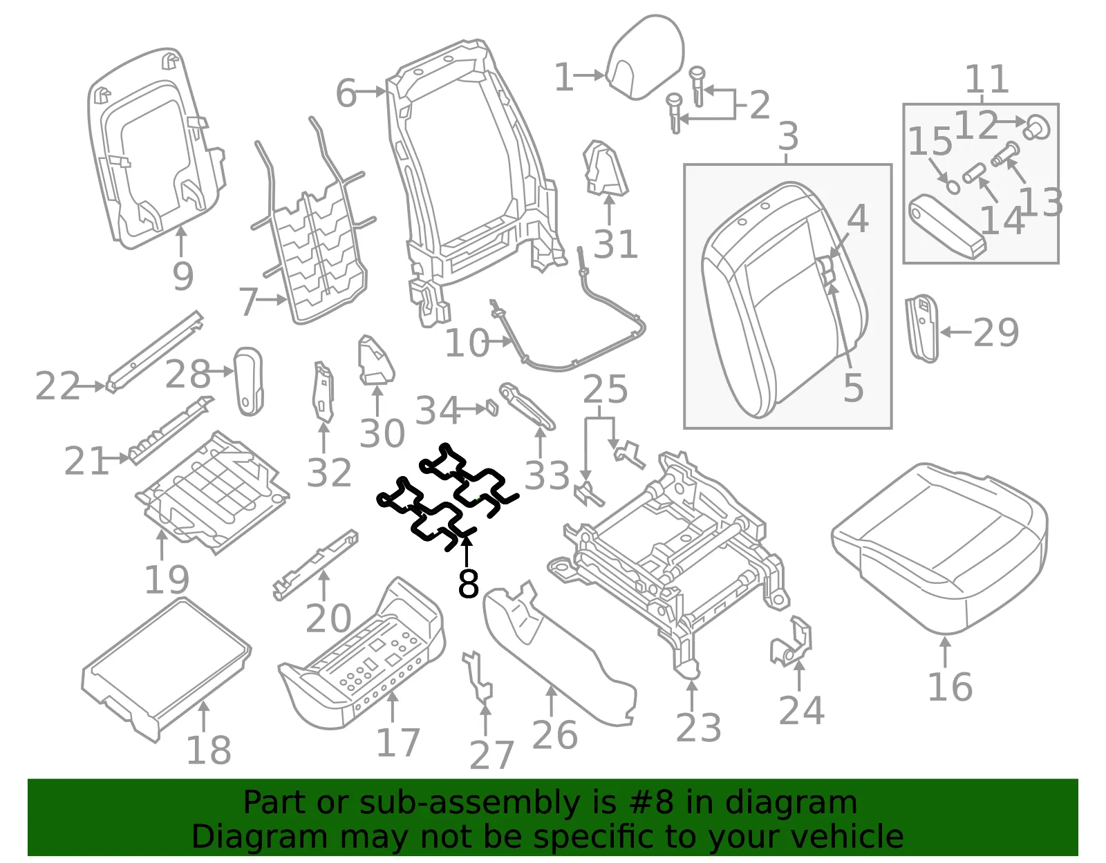 Seat Cushion Support - Nissan (87326-JA00A) - view 2