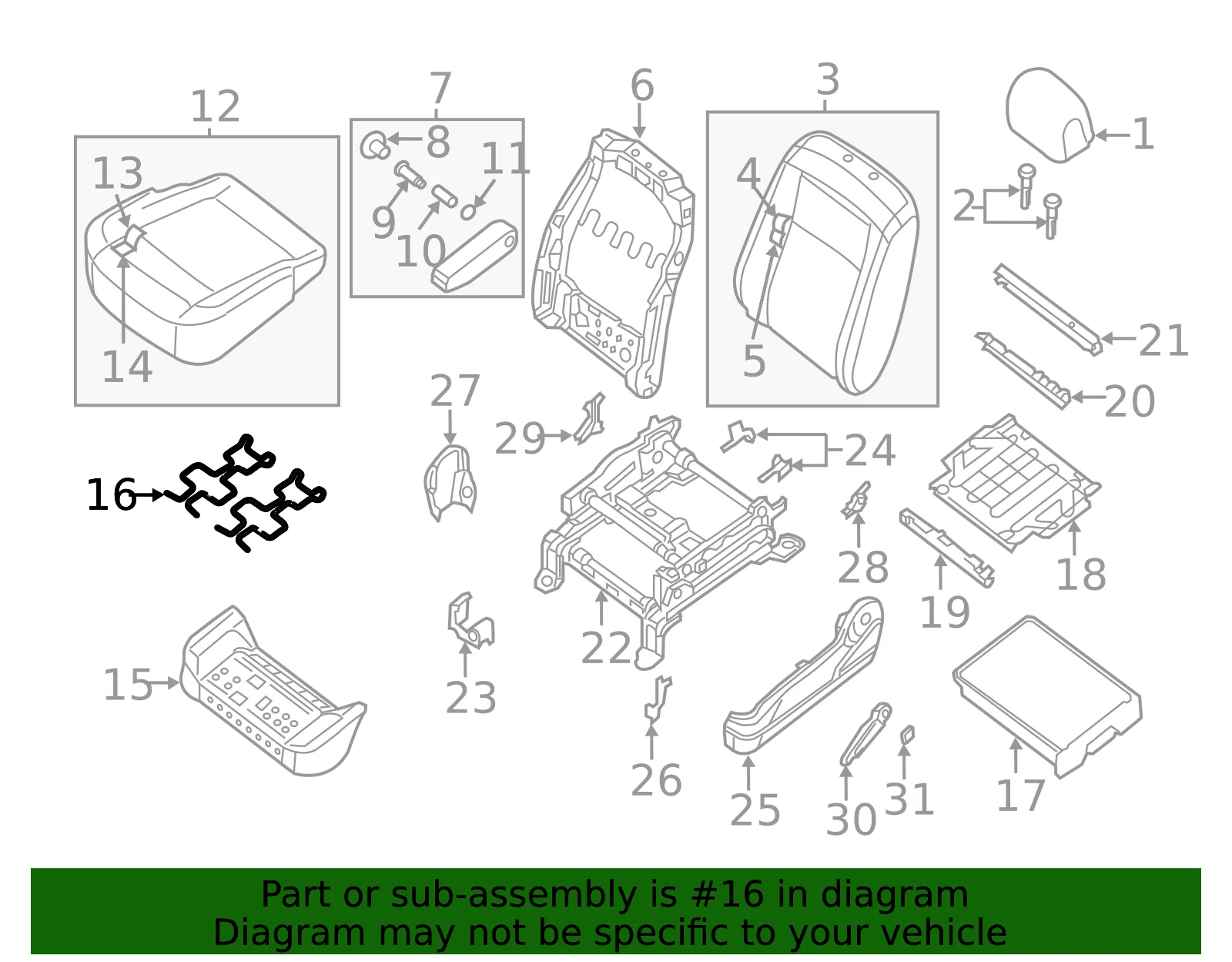 Seat Cushion Support - Nissan (87326-JA03A) - view 2