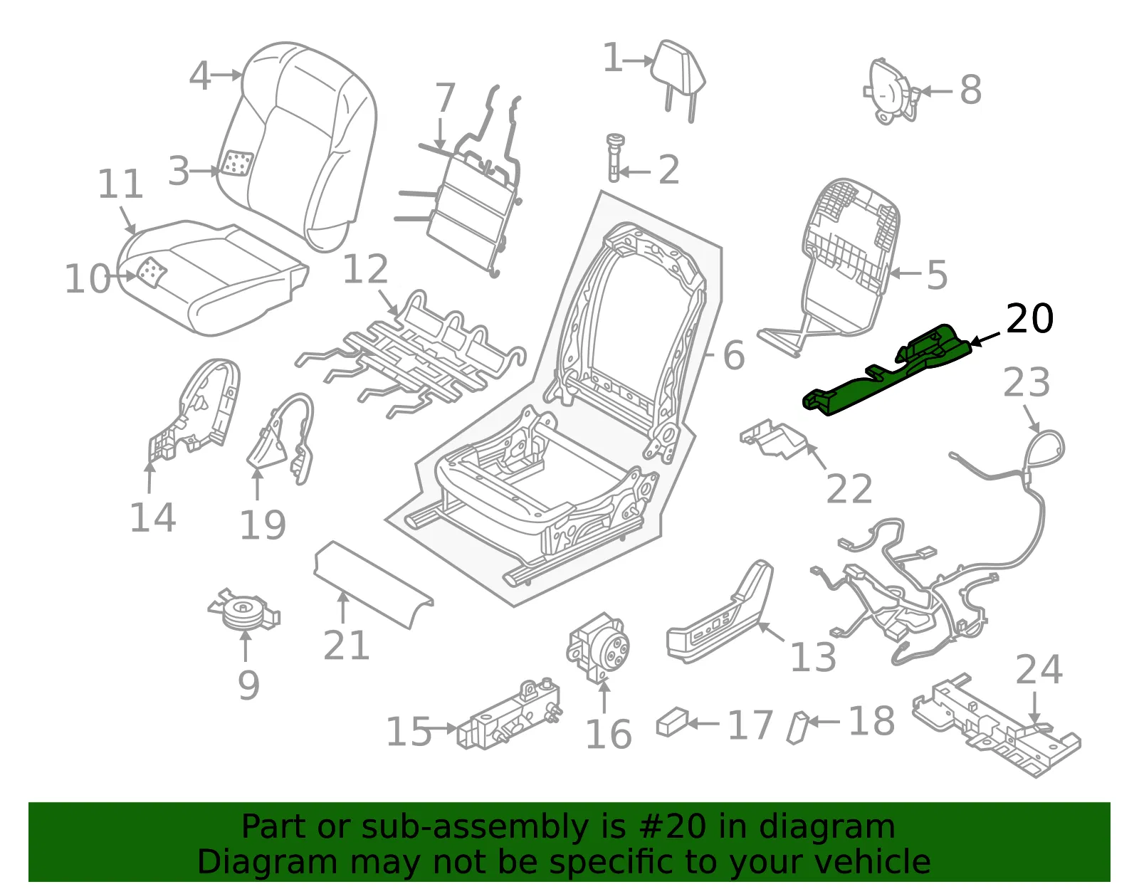 Seat Track Cover - Nissan (87327-7JA0A) - view 2