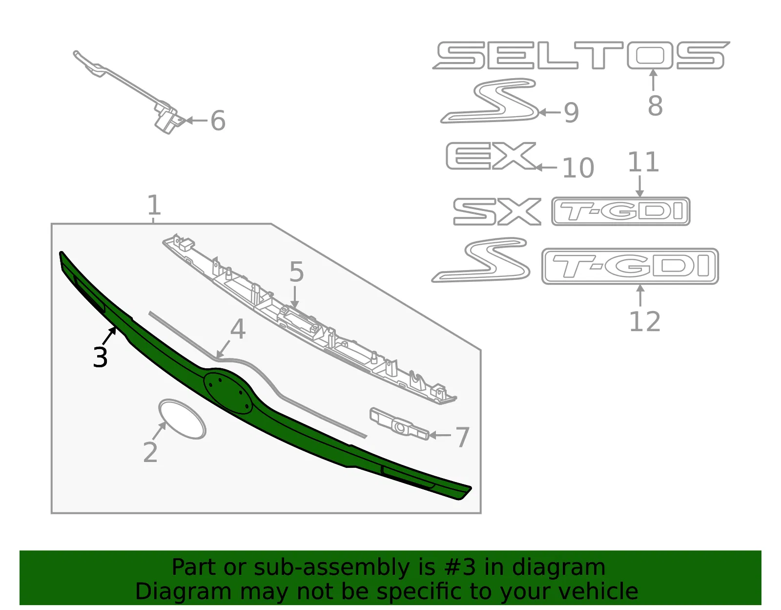 Trim Assembly - Kia (87328-Q5100-DS) - view 2