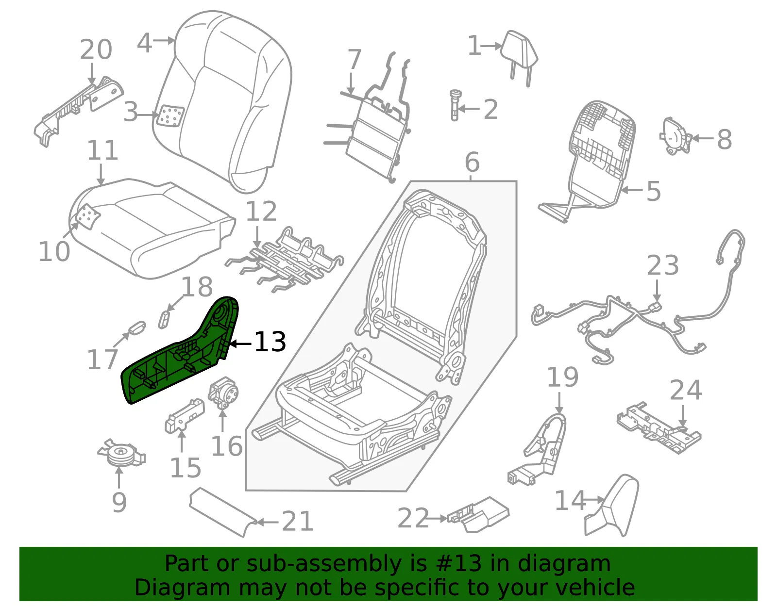 Seat Trim Panel - Nissan (87330-7JA0A) - view 2