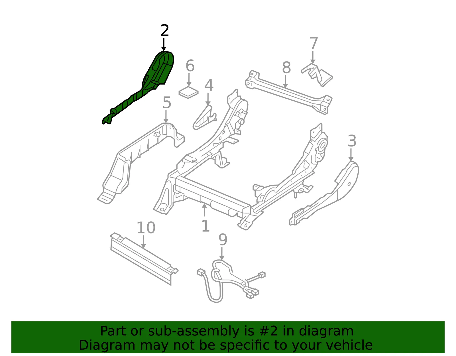 Seat Frame Trim Panel - Nissan (87330-EA202) - view 2